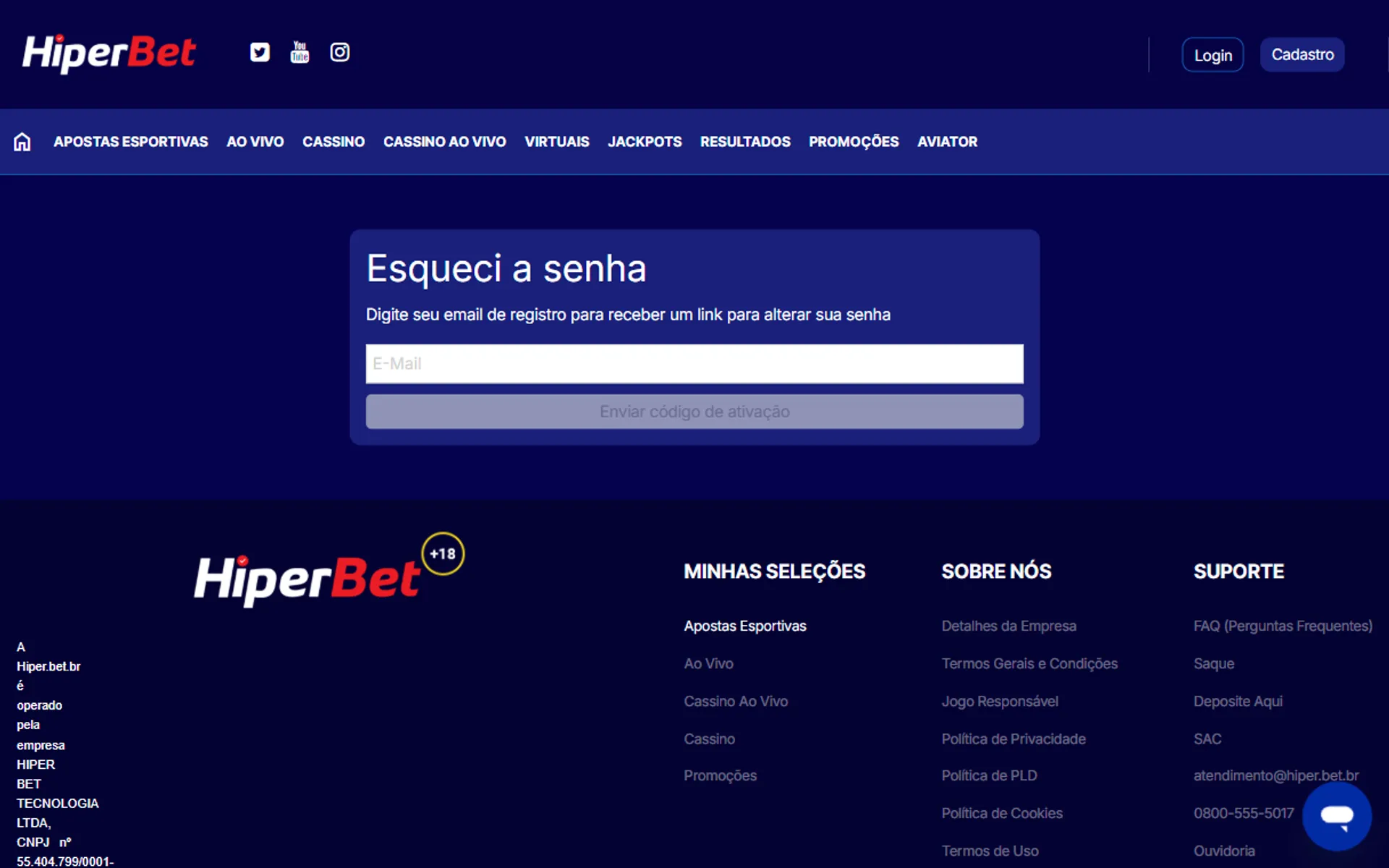 recuperação de senha na hiperbet