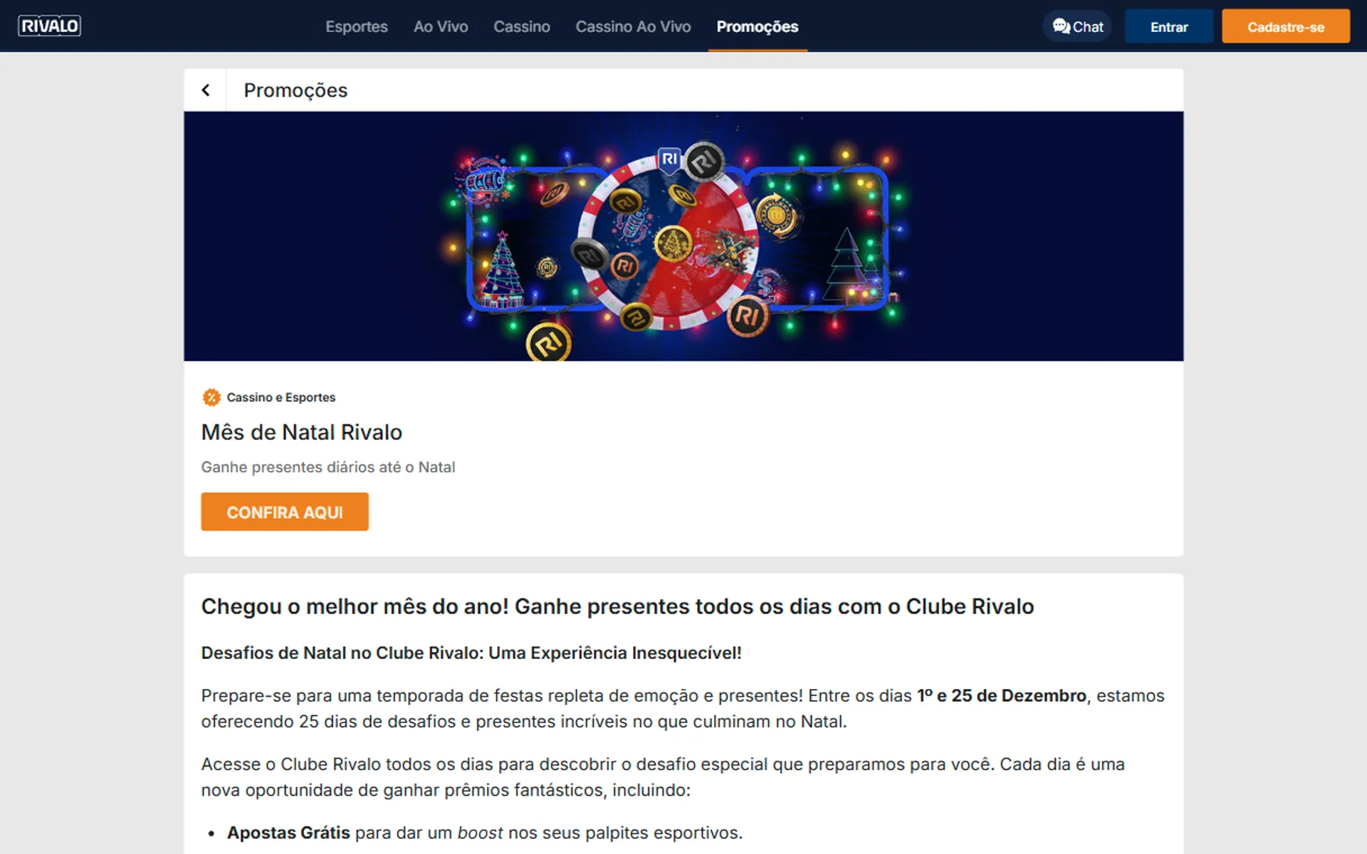 bônus de Natal Rivalo