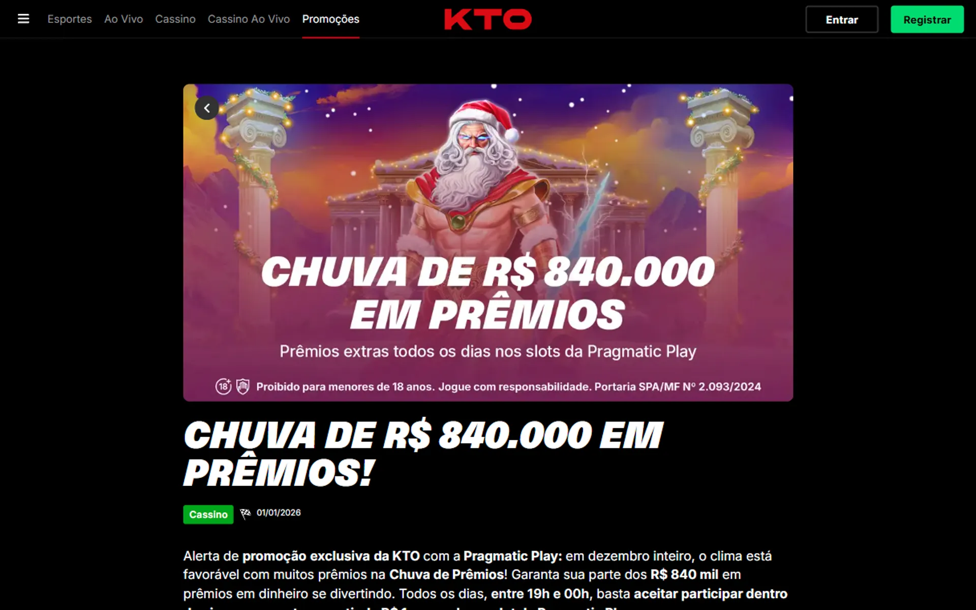 bônus de Natal KTO