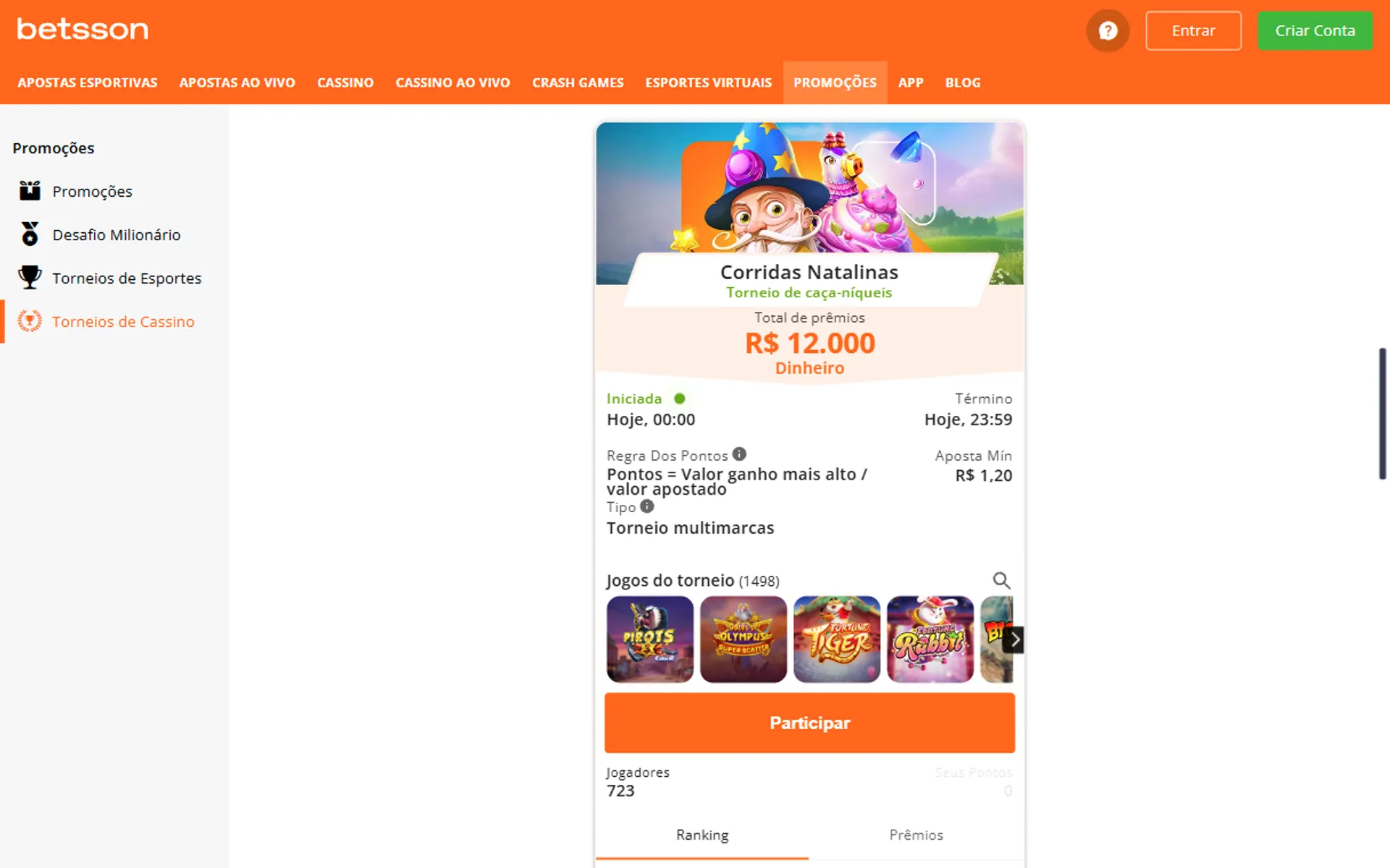 bônus de natal betsson