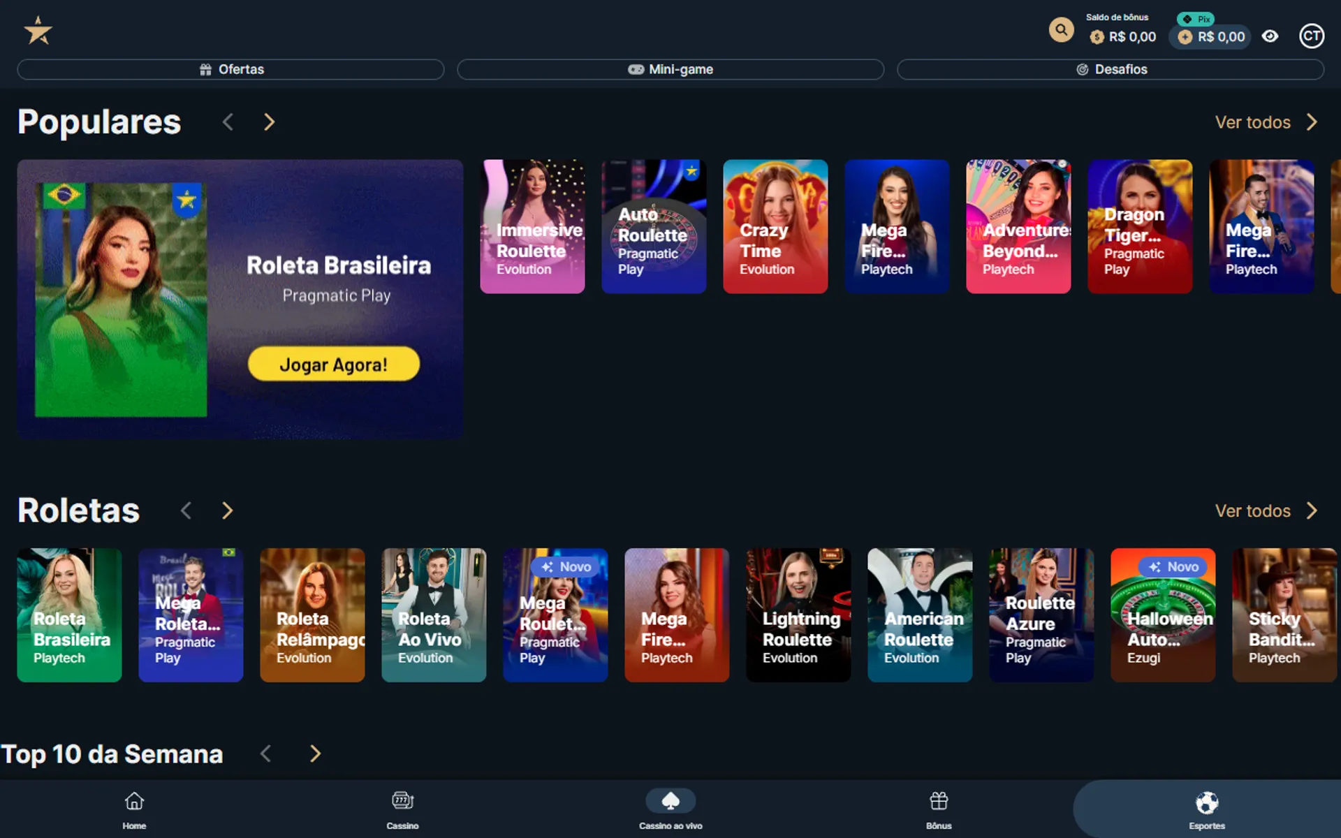 cassino ao vivo estrela bet