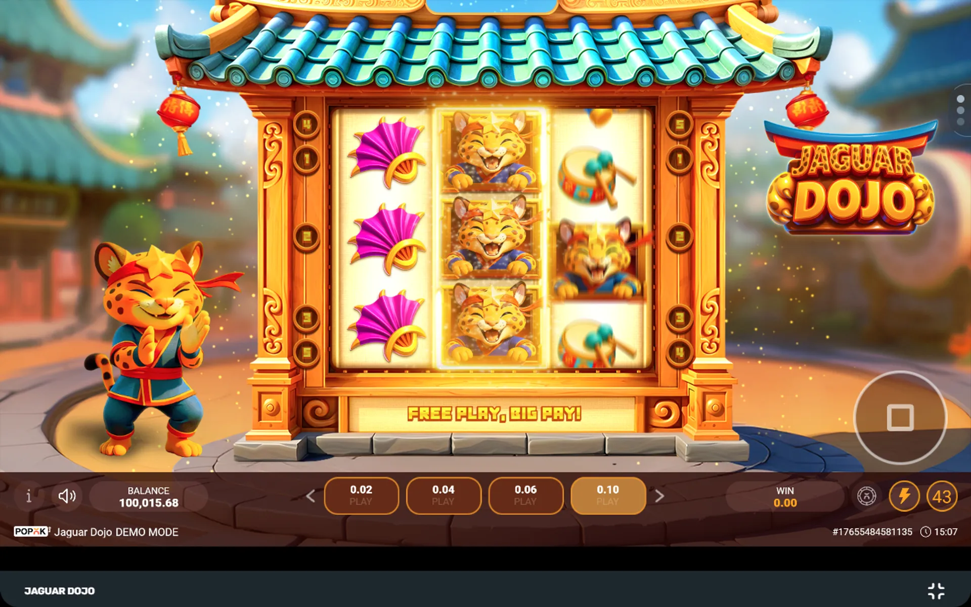 ativação do recurso Respin Until Win no Jaguar Dojo