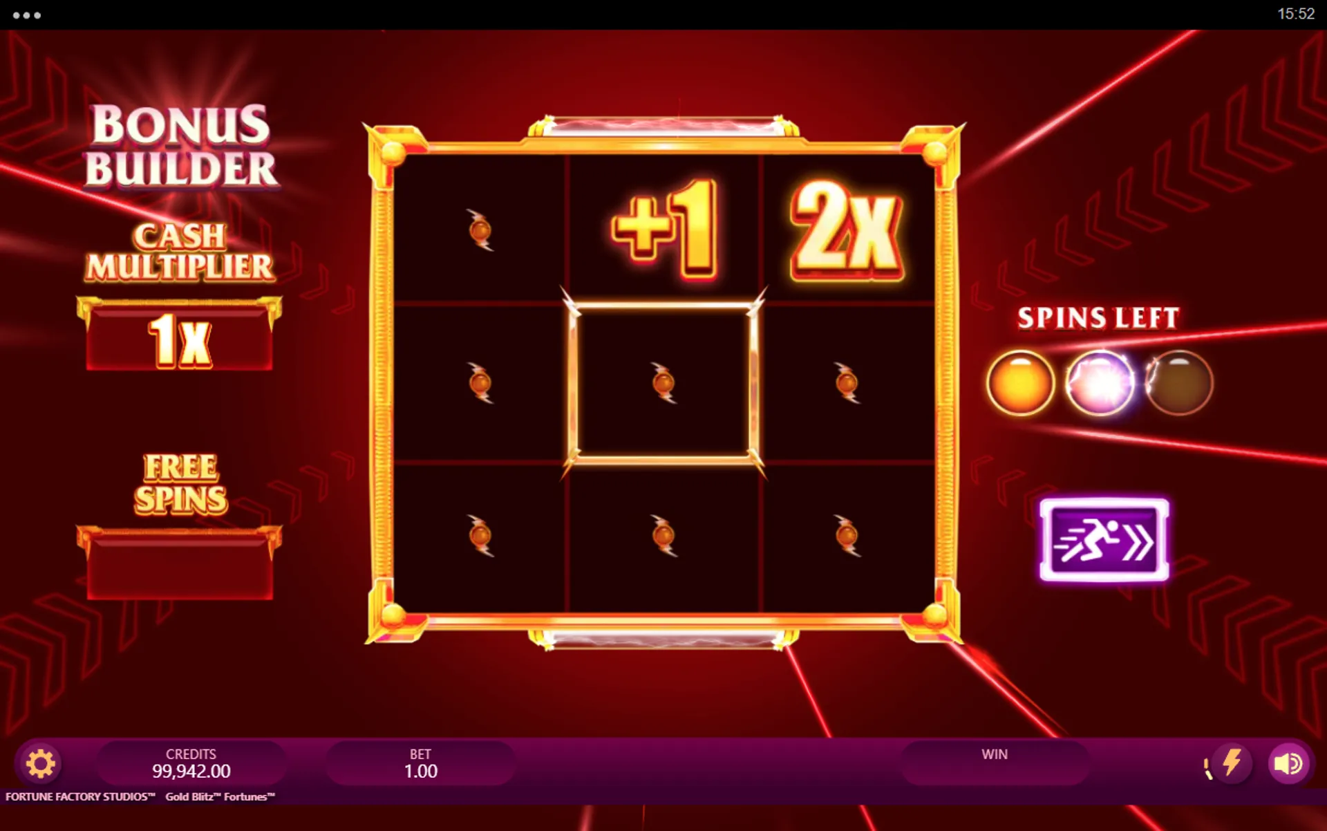 bonus builder no Gold Blitz Fortunes demo