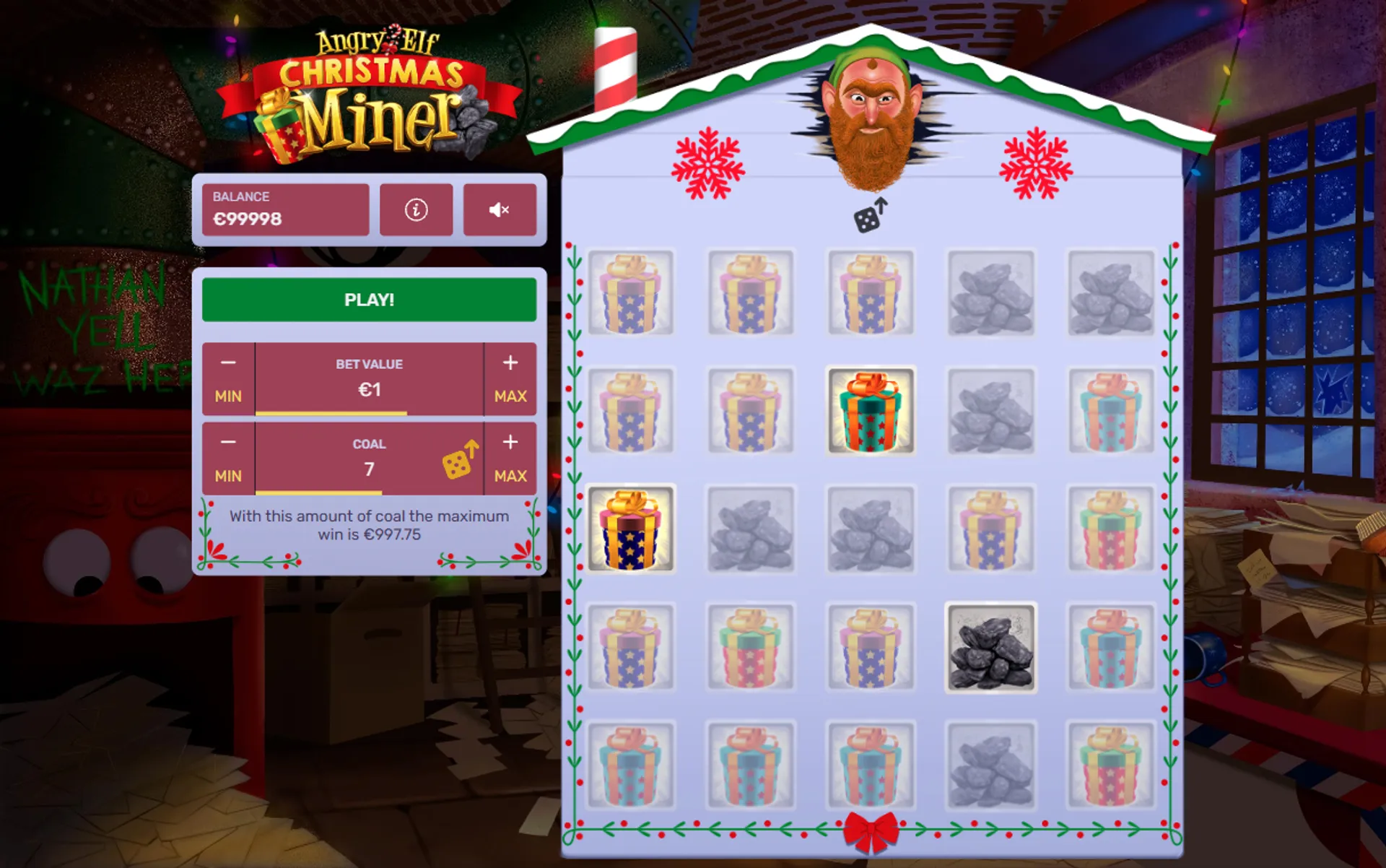 visão geral do angry elf christmas miner