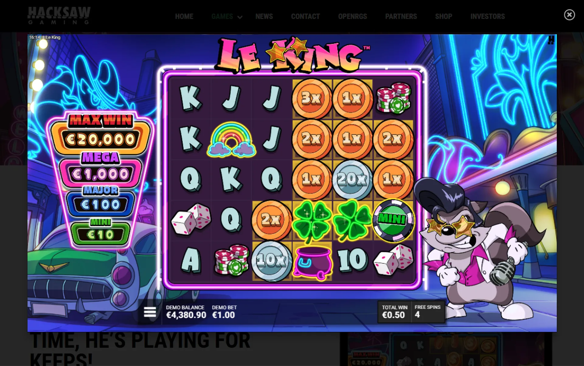 símbolos especiais no slot Le King