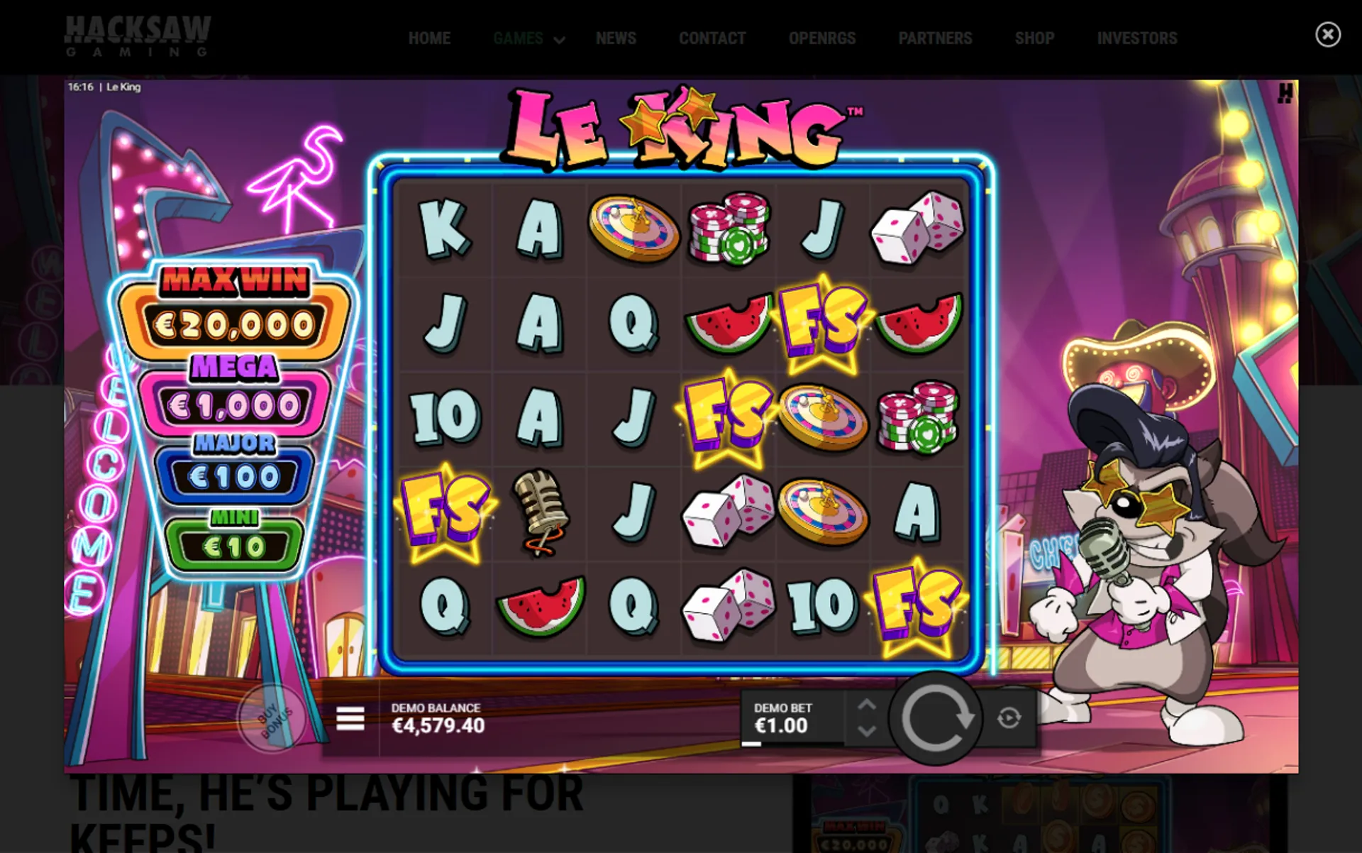 símbolos de free spins no Le King