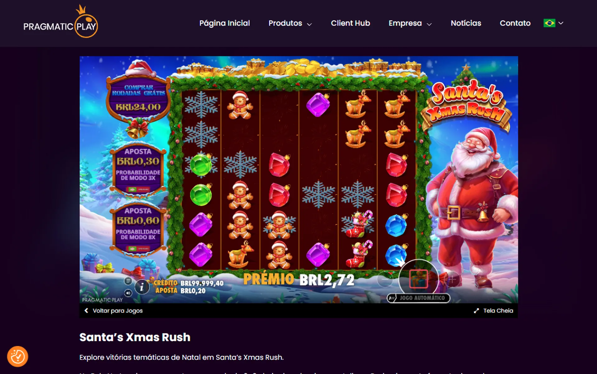 combinação vencedora no Santa's Xmas Rush