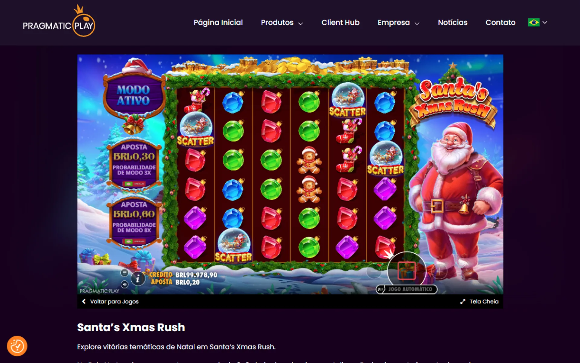 símbolos Scatter no Santa's Xmas Rush