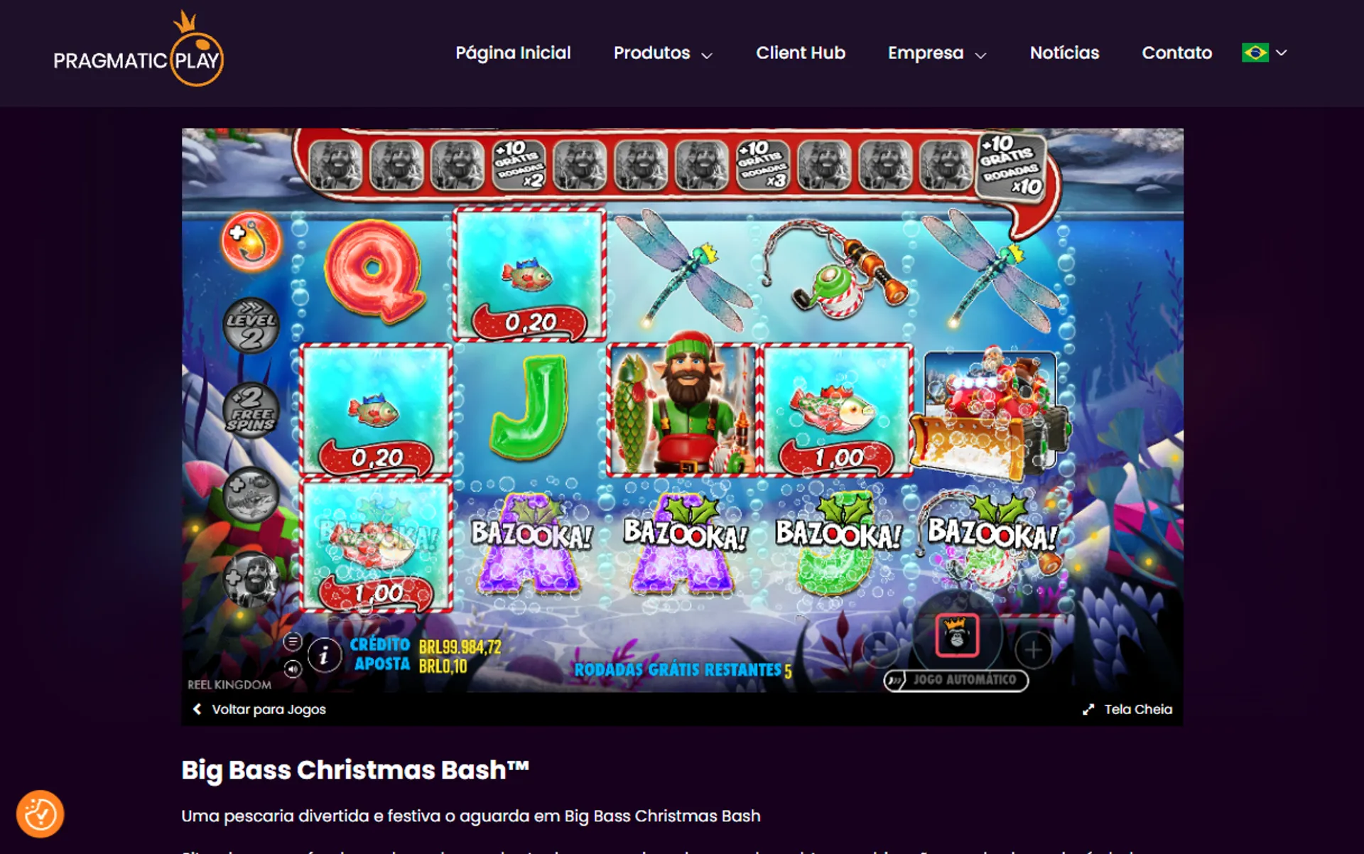 modo bazooka no Big Bass Christmas Bash