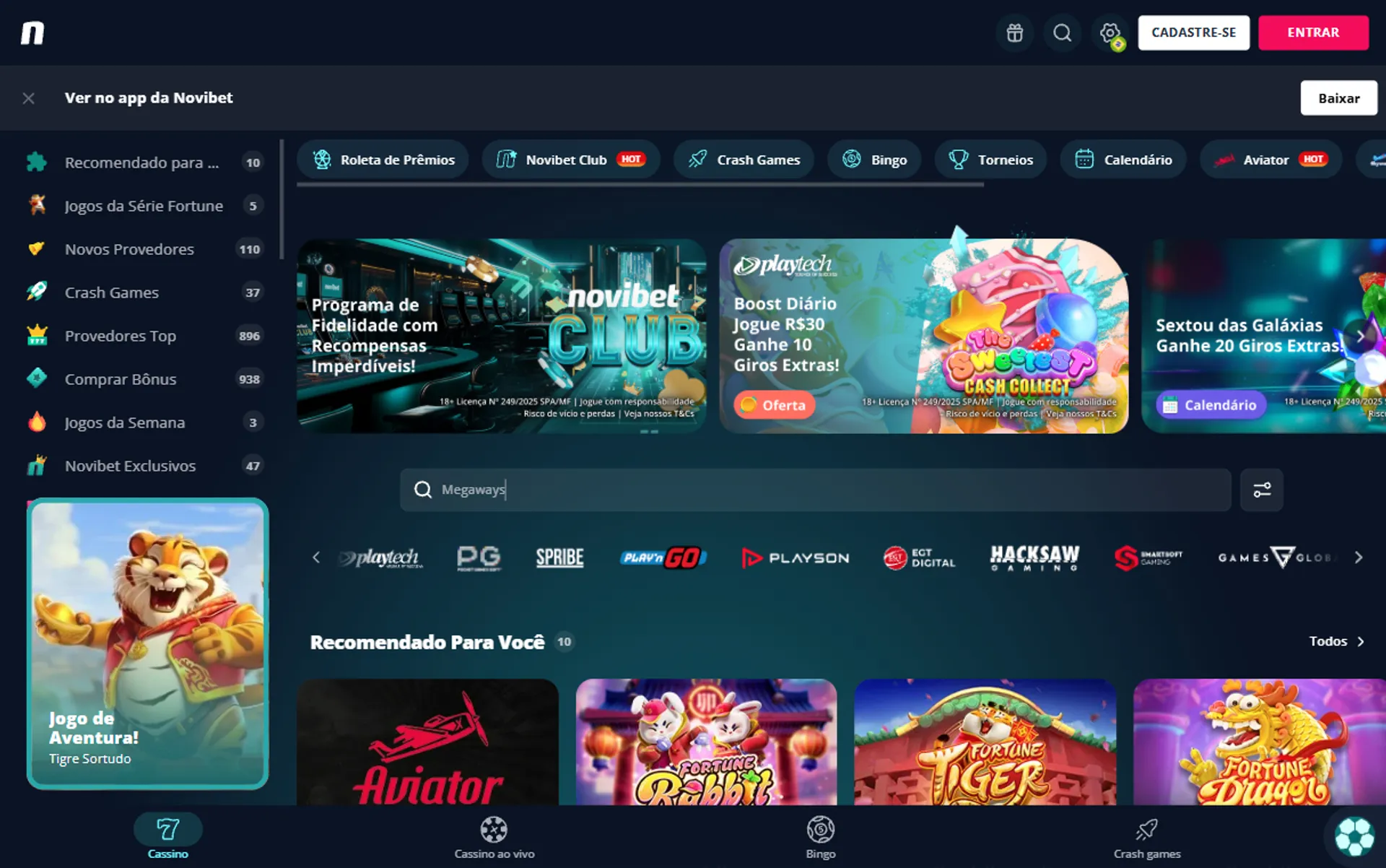 lobby da casa de apostas europeia Novibet