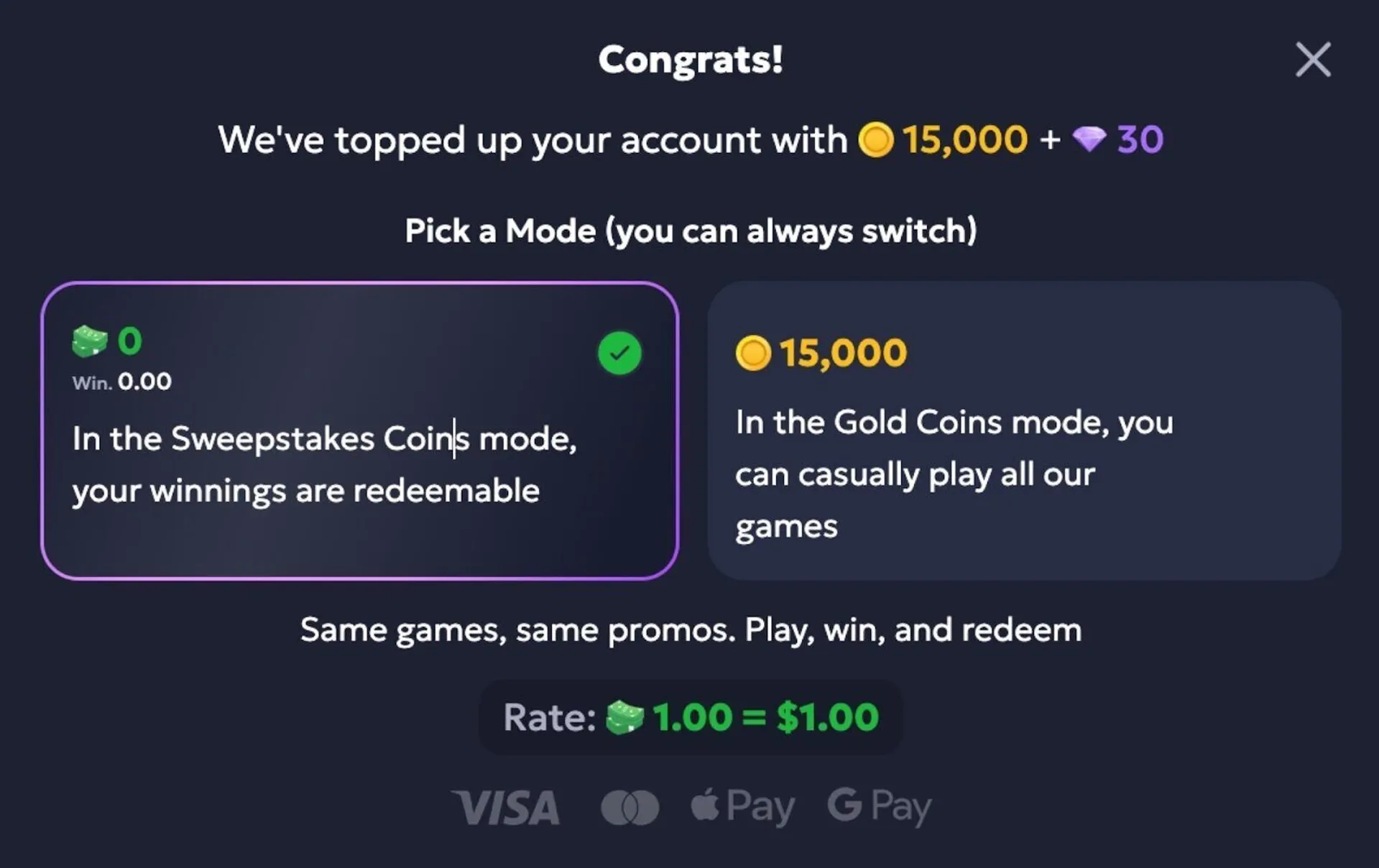 Chip'n Win welcome bonus
