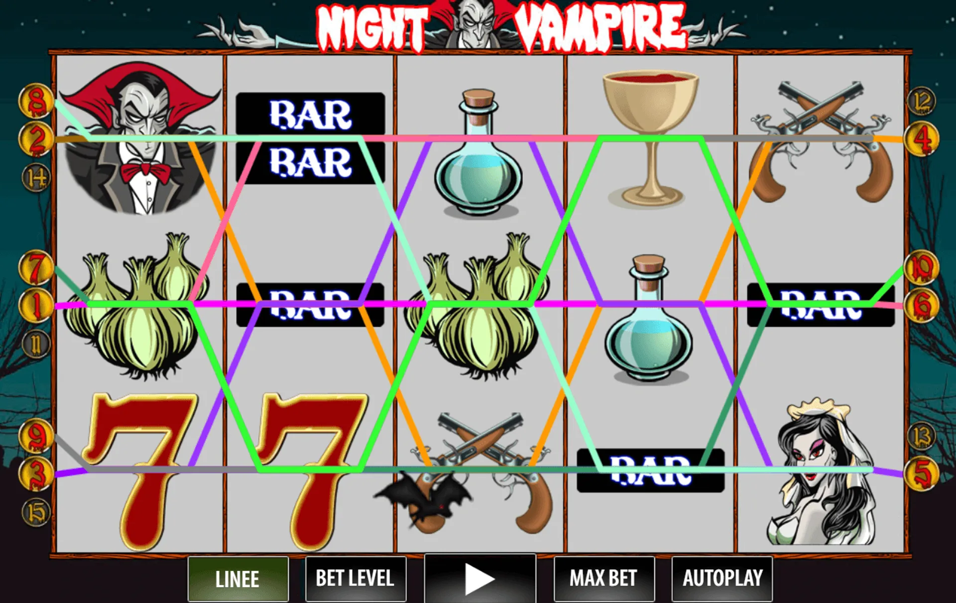 Linee pagamento slot night vampire