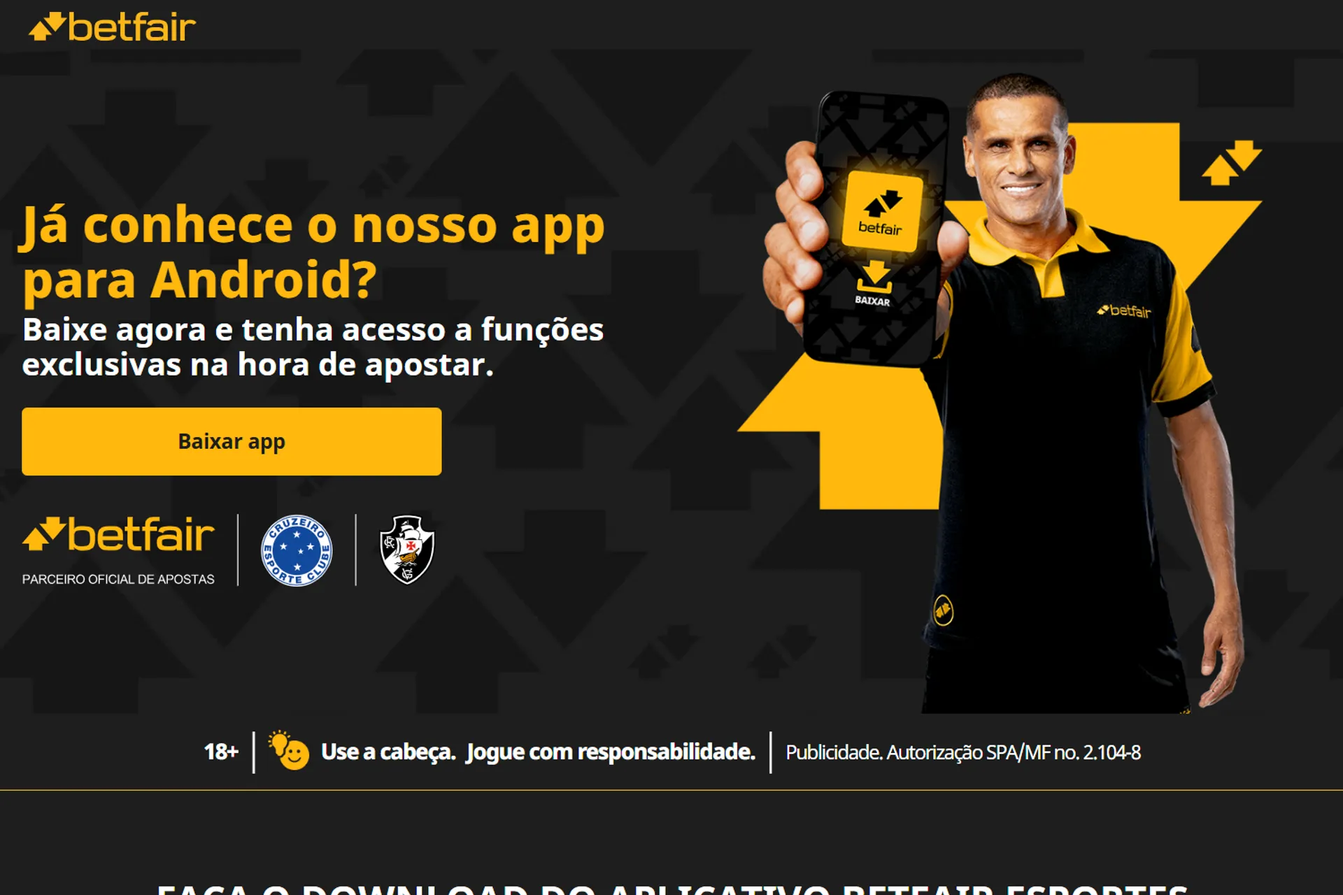 página de download do app betfair