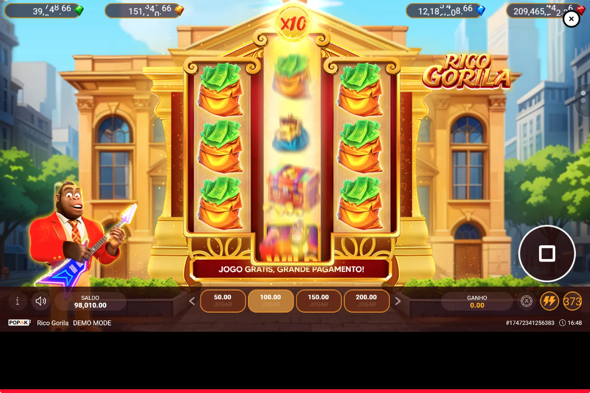 multiplicador do slot Rico Gorila
