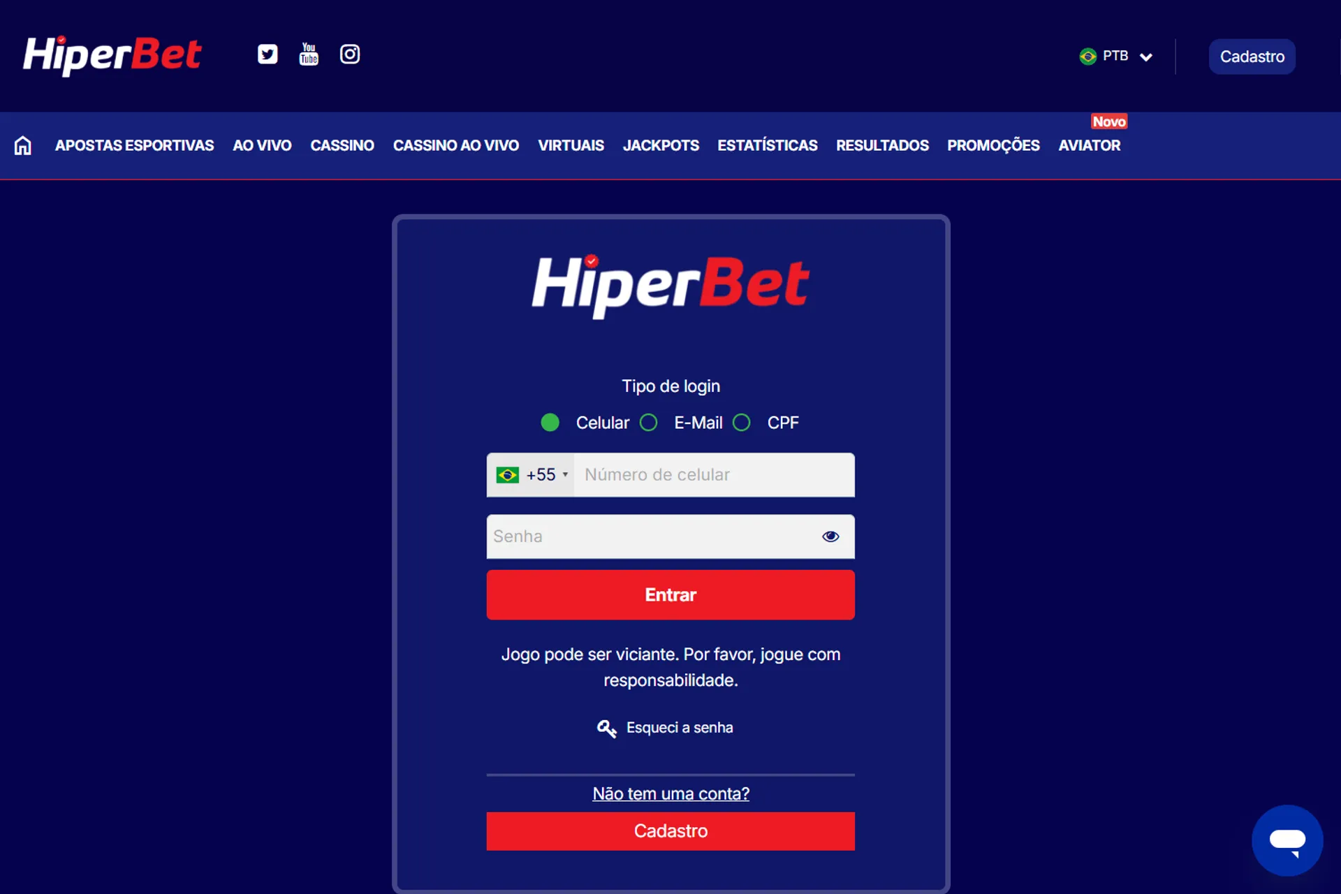 cadastro Hiperbet