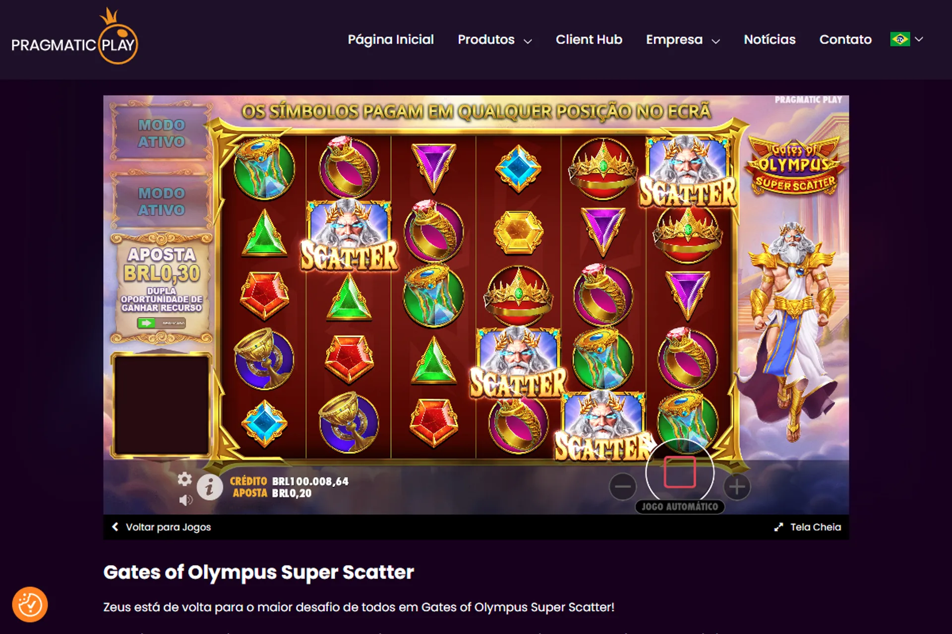combinação de scatters no Gates of Olympus Super Scatter