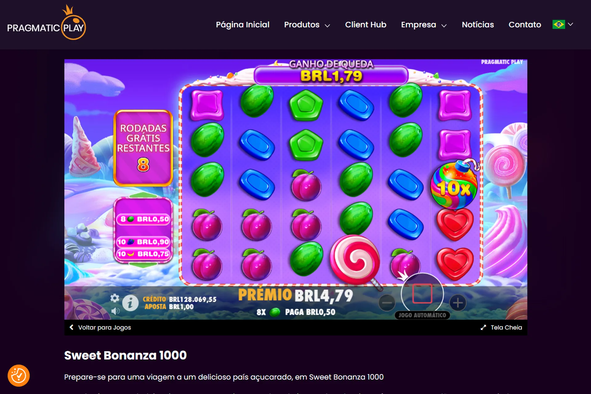 rodadas grátis no jogo Sweet Bonanza 1000