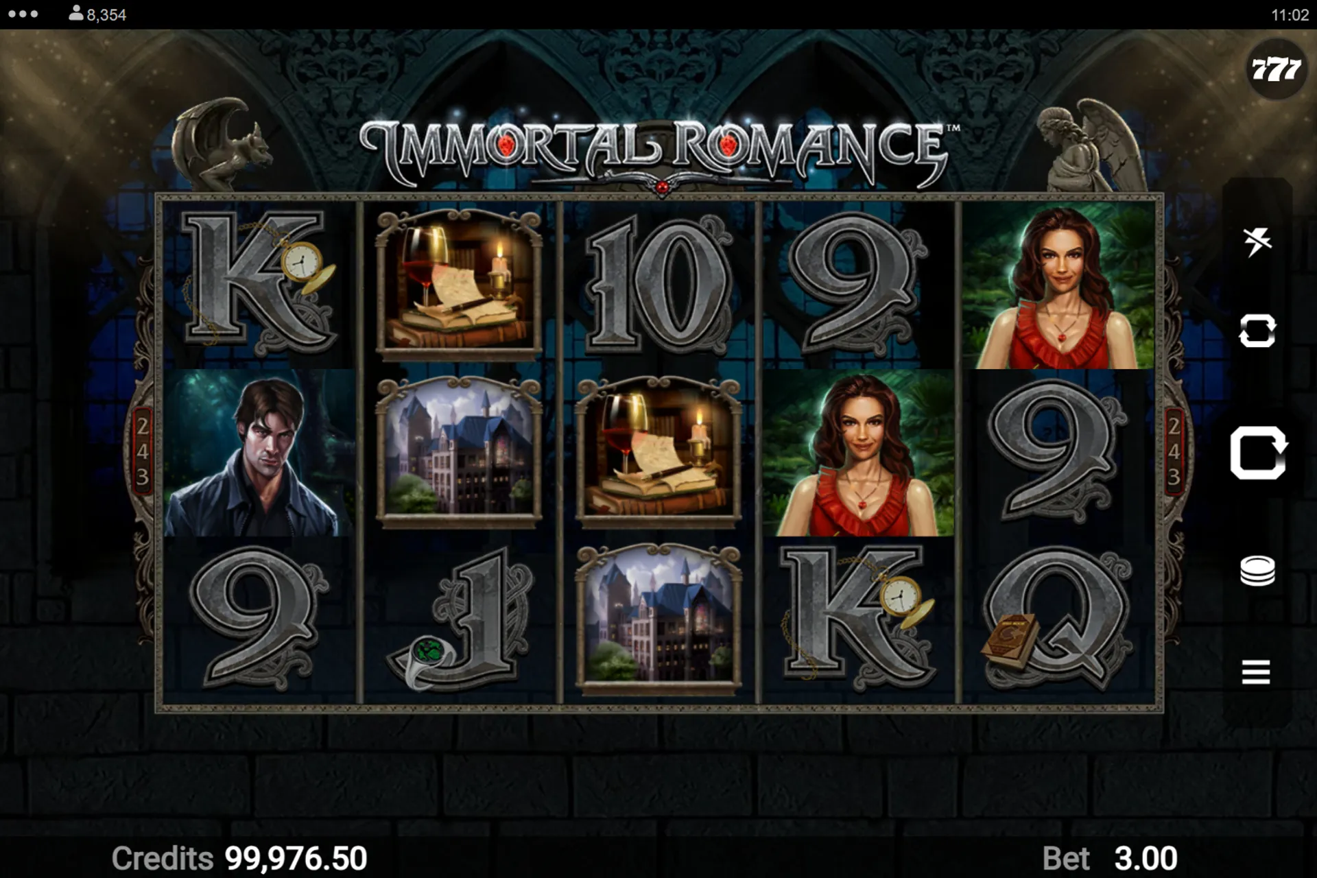 tela do slot Immortal Romance
