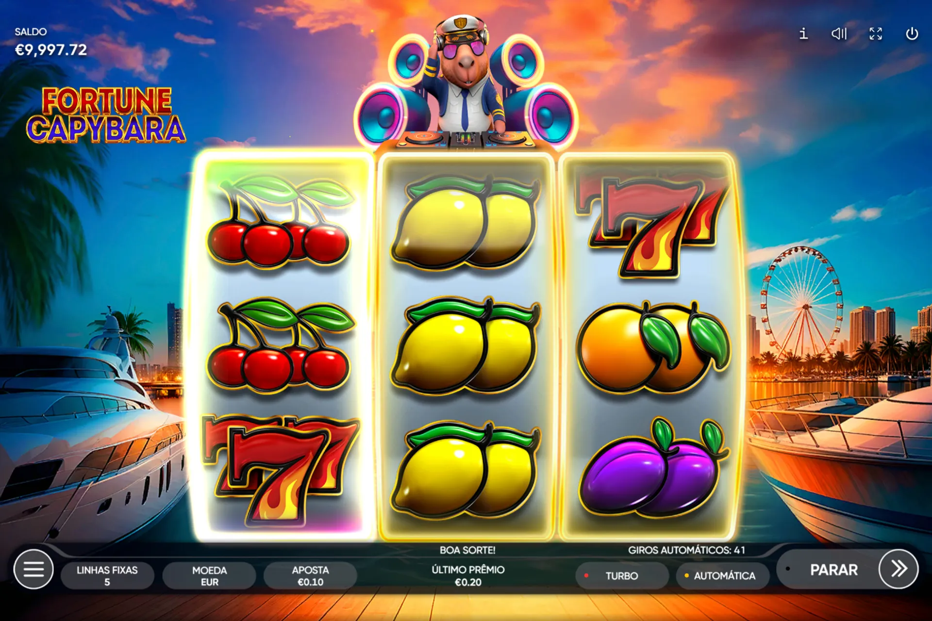 tela do jogo Fortune Capybara