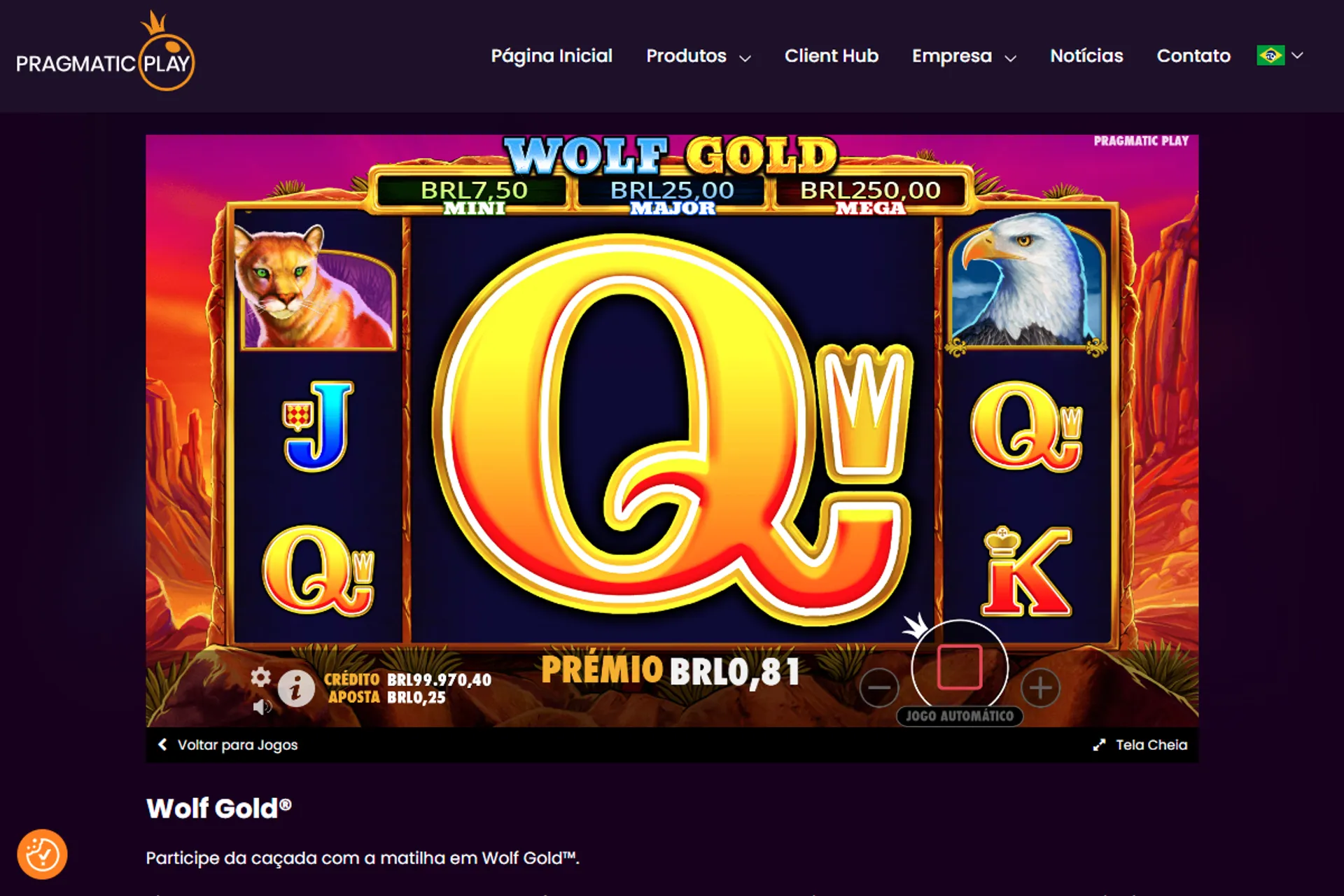 modo bônus do slot wolf gold