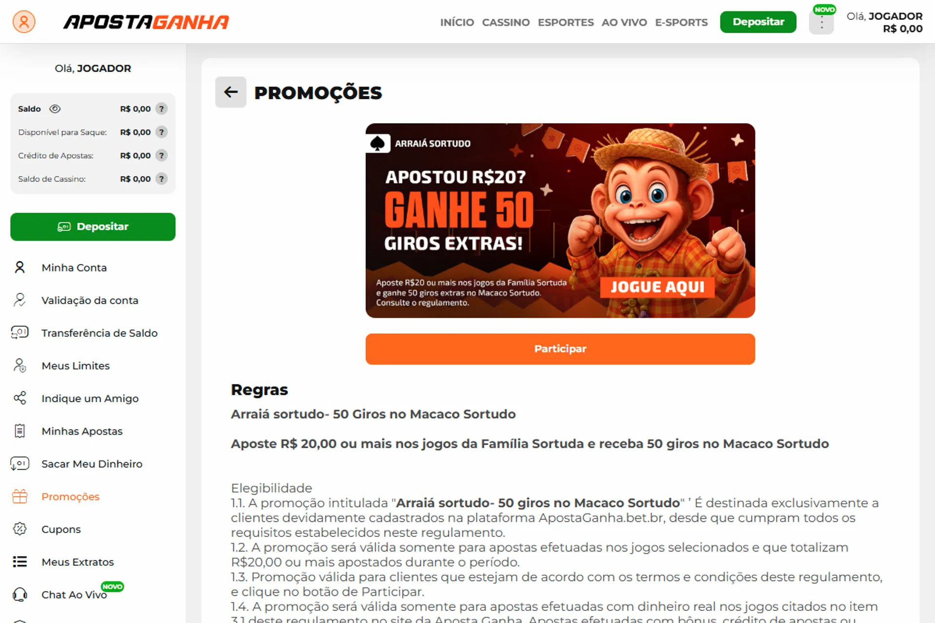 Arraiá Sortudo do cassino Aposta Ganha