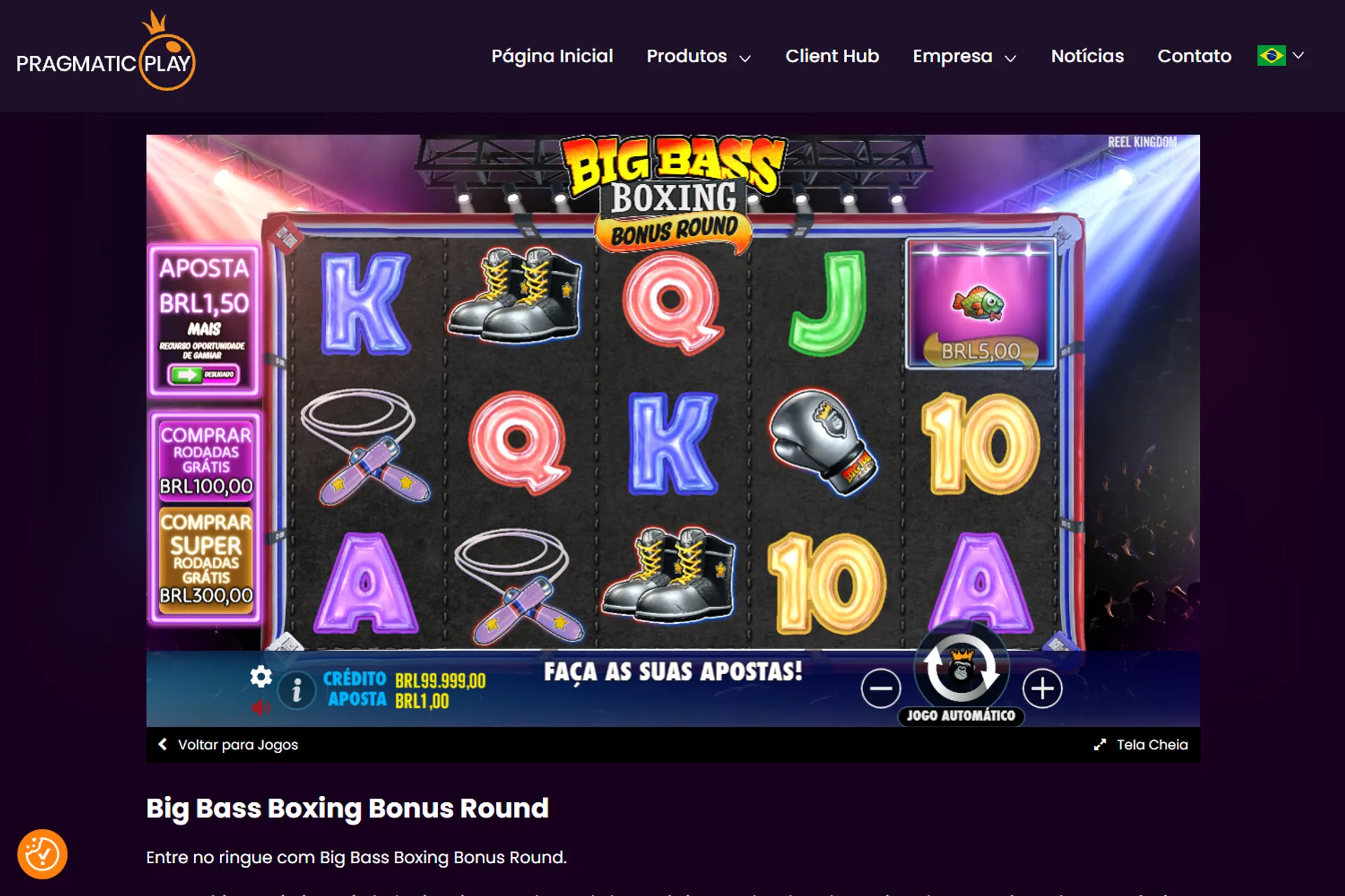 tela do slot Big Bass Boxing Bonus Round