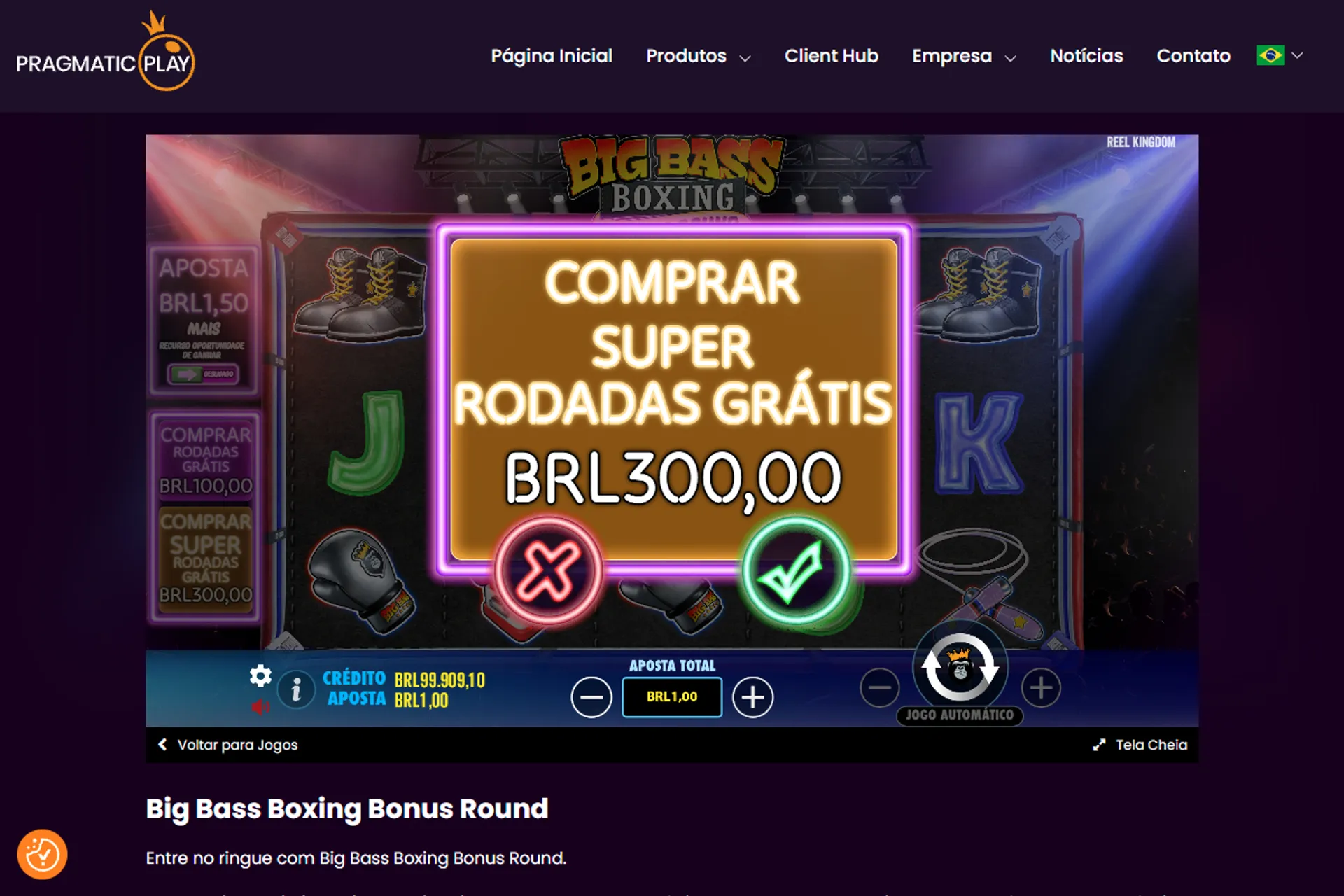 compra de bônus no slot Big Bass Boxing Bonus Round demo