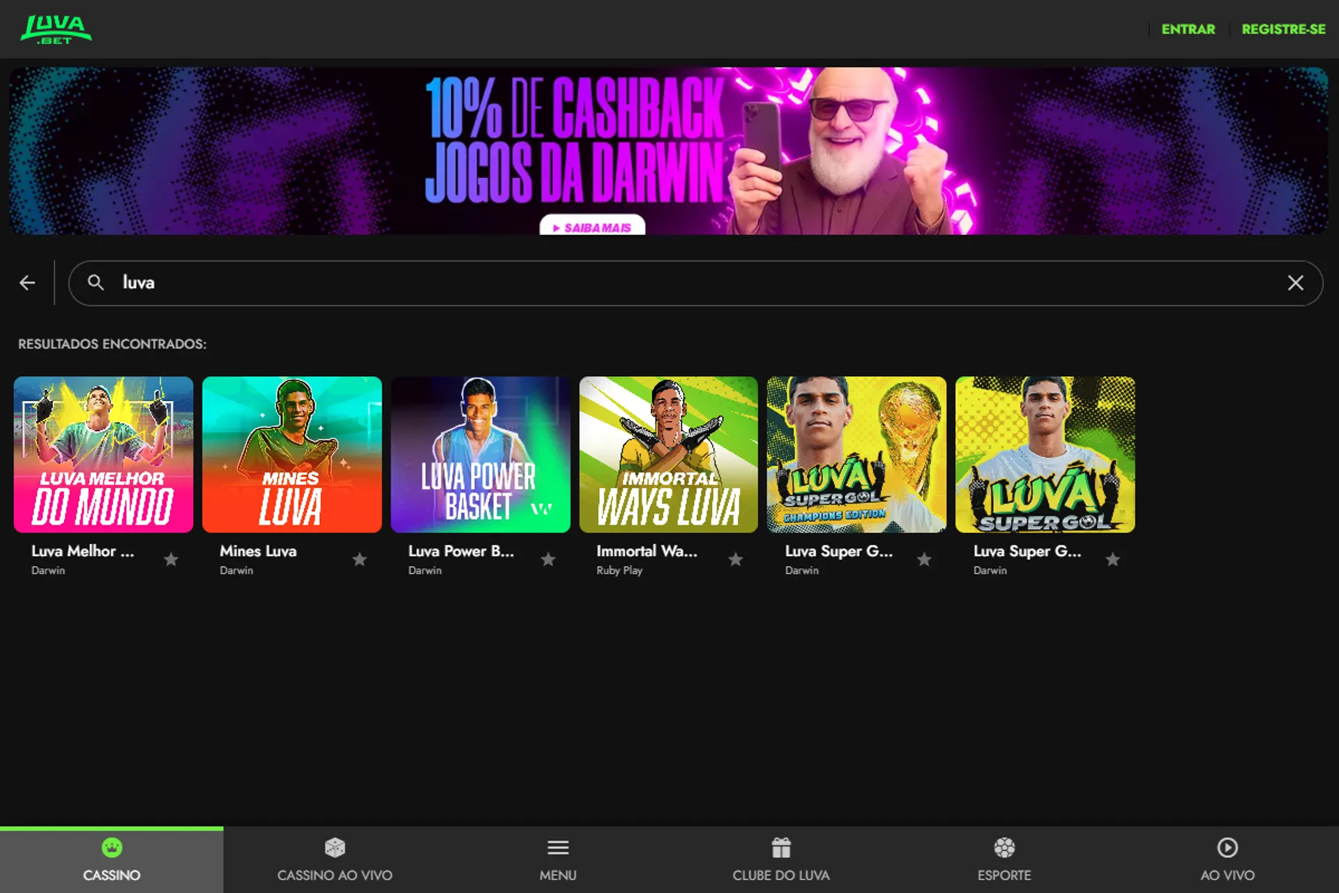 jogos do Luva de Pedreiro na Luva Bet