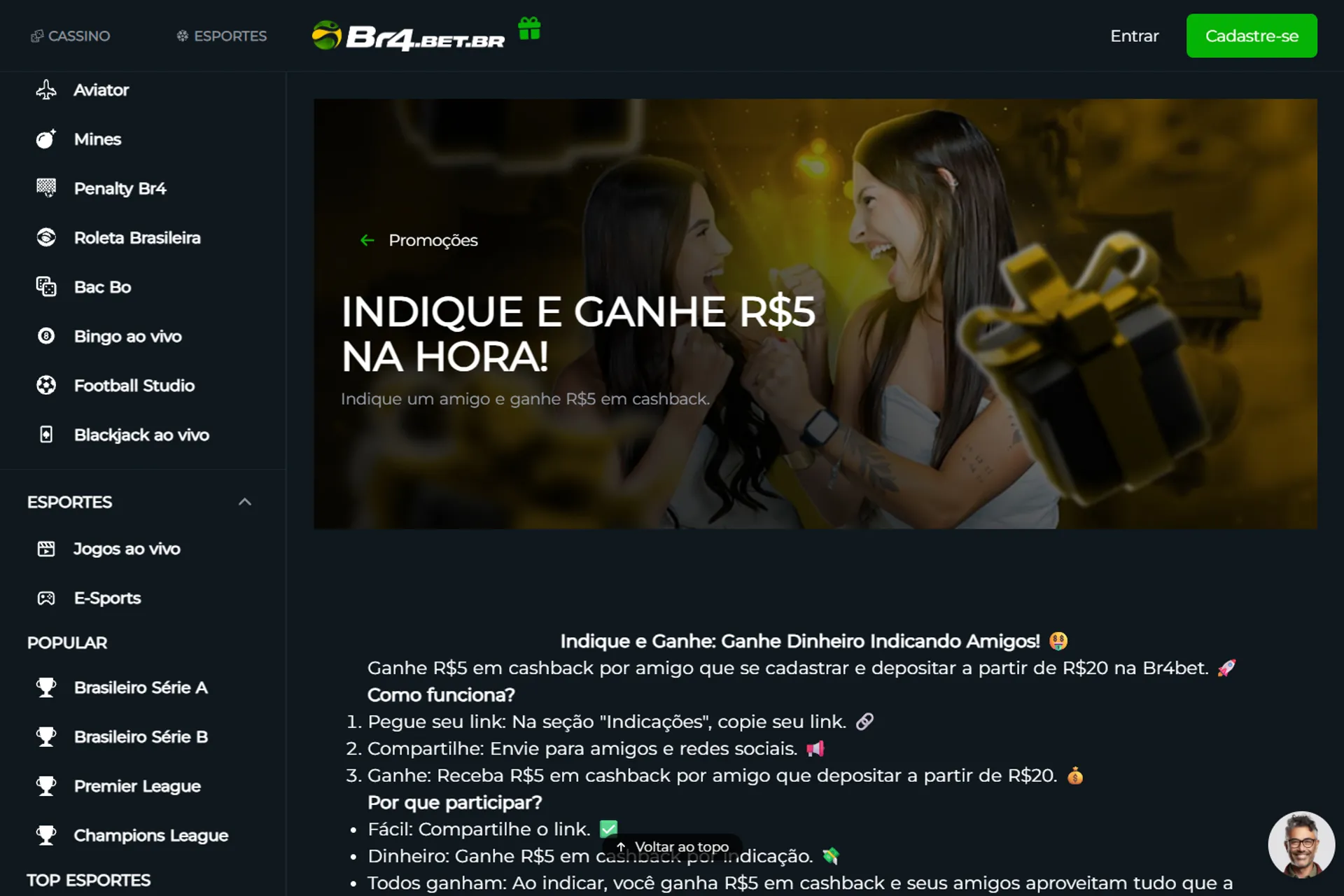 bônus de indicação BR4bet