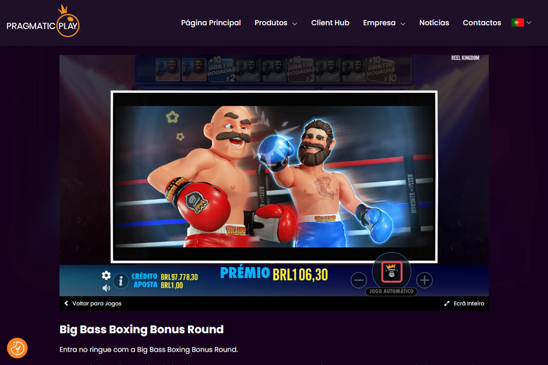 animação de bônus do Big Bass Boxing