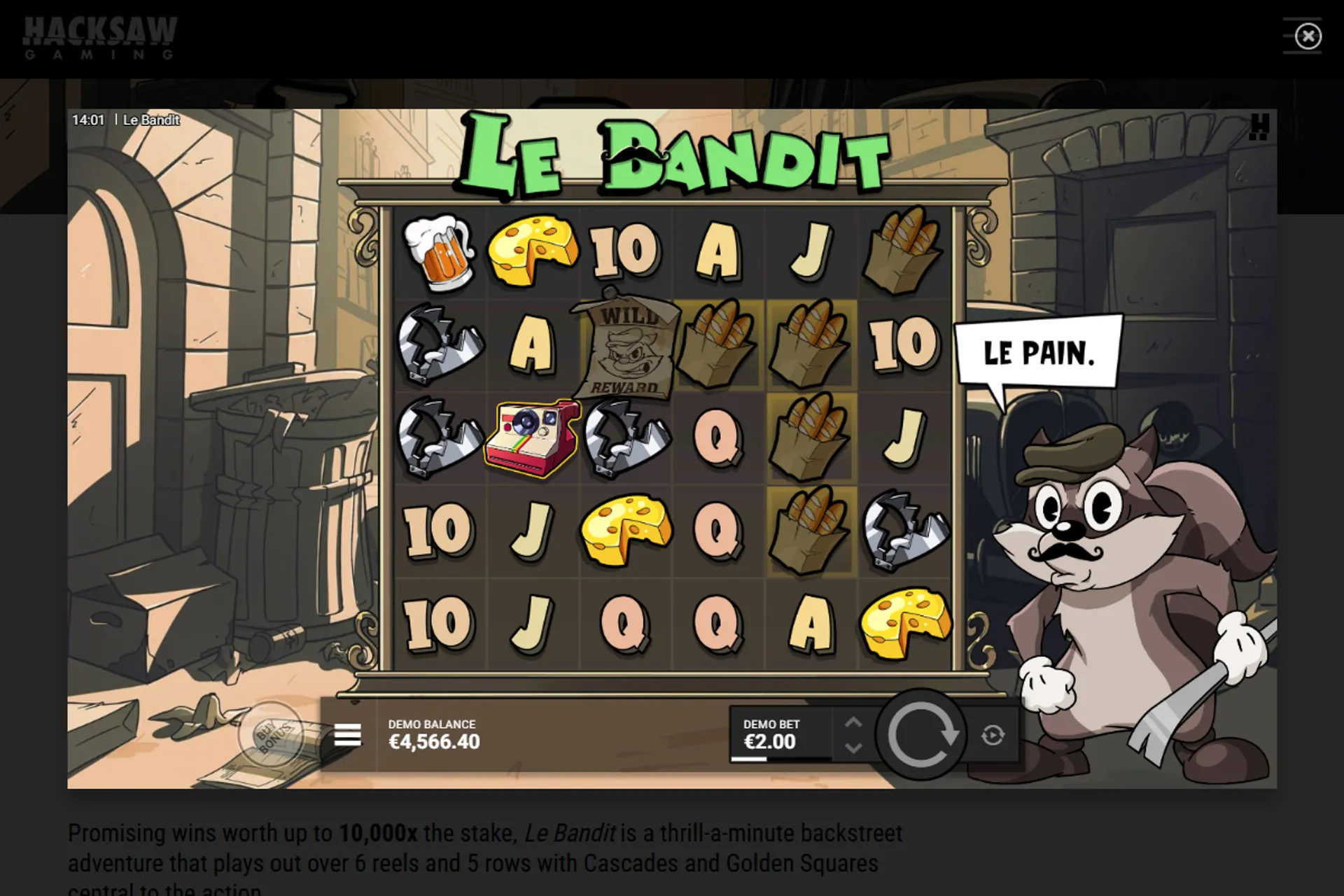 tela do slot Le Bandit