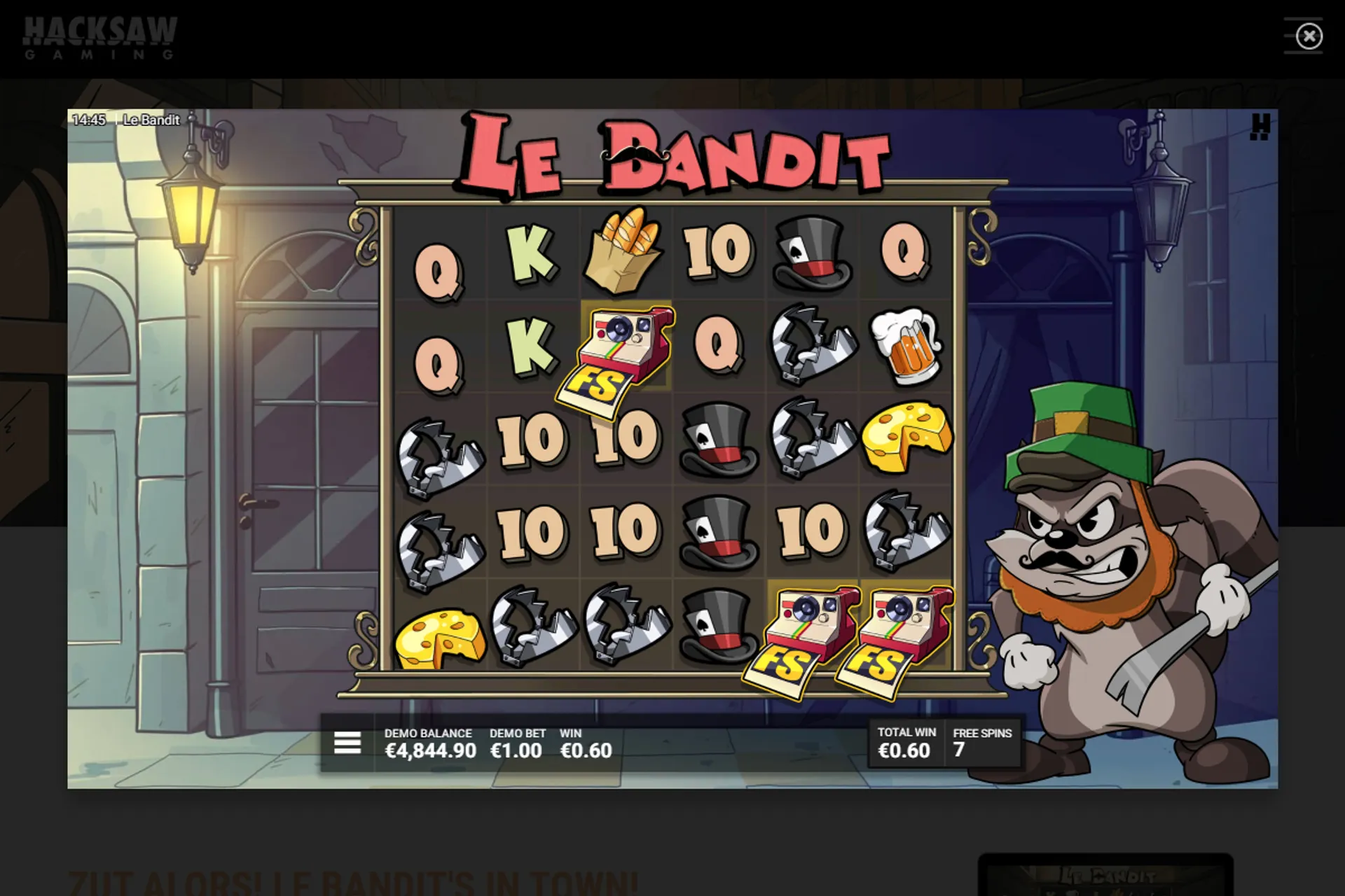 bônus Luck of the Bandit no jogo demo
