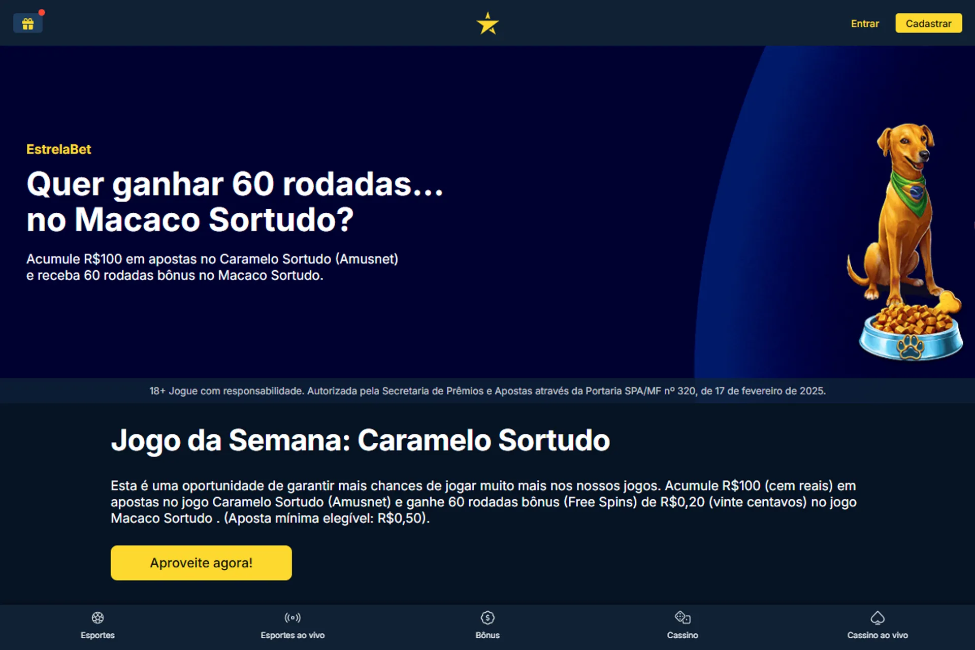 bônus Jogo da Semana da Estrela Bet