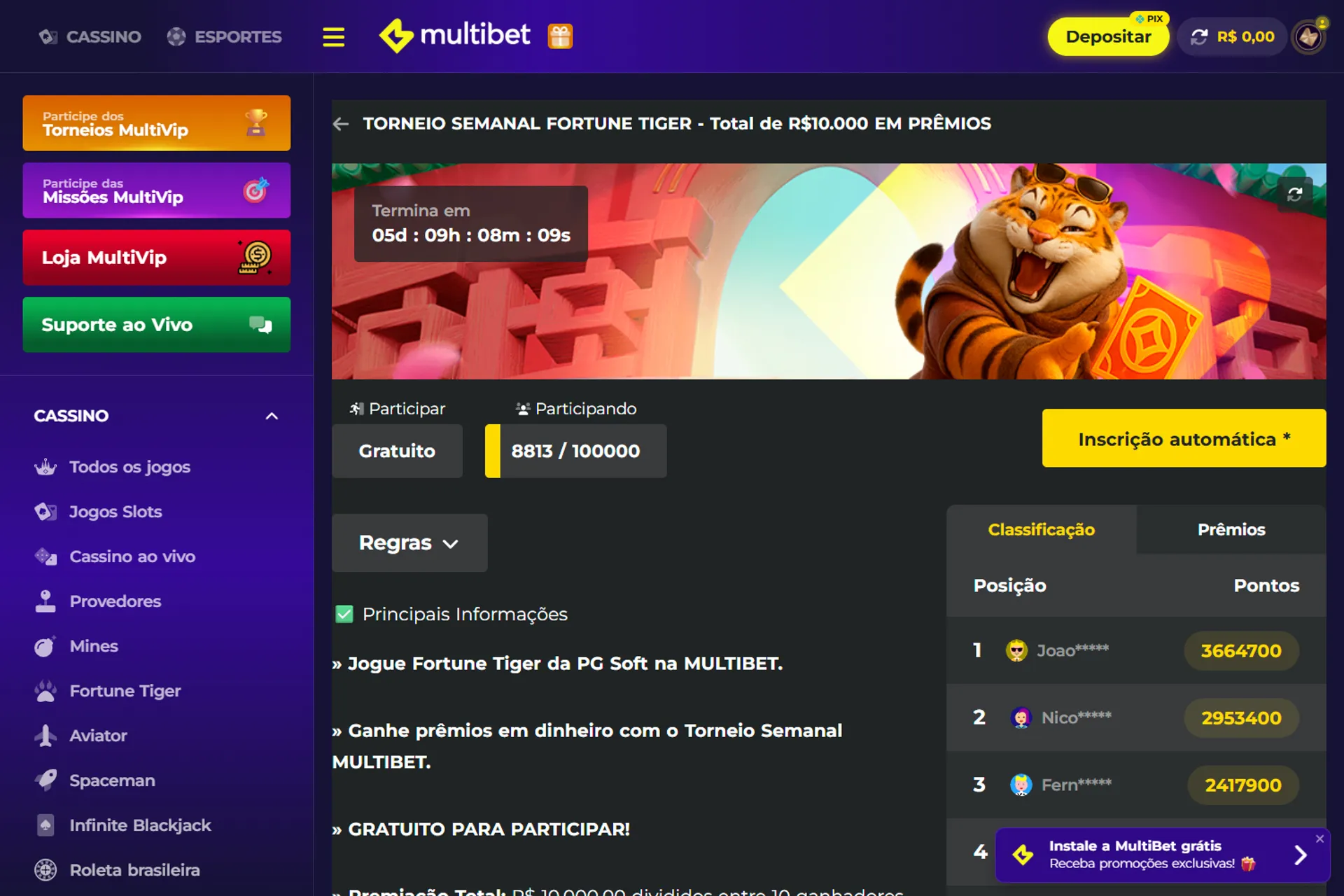 torneio multibet
