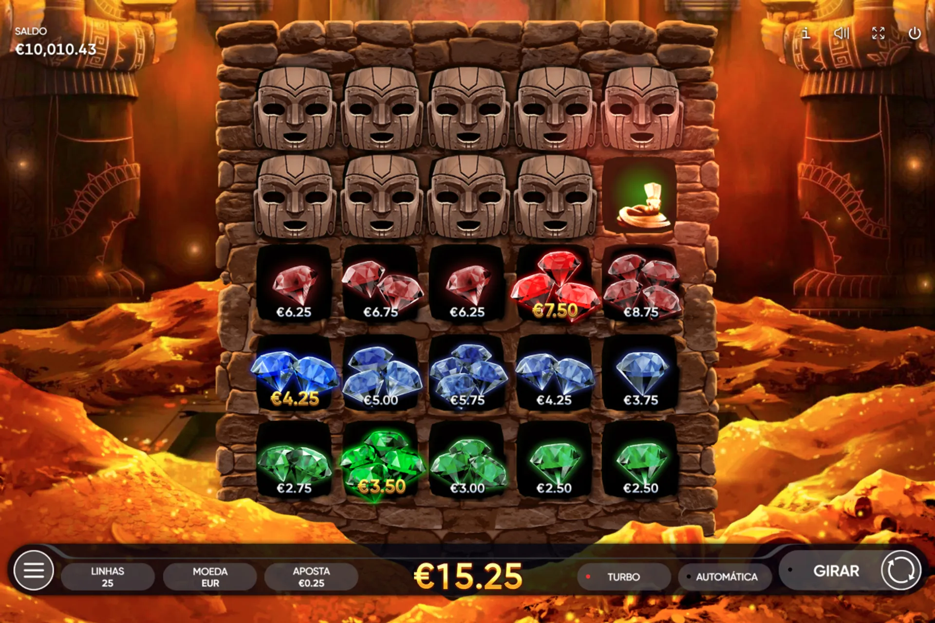 bônus Caça ao Tesouro no slot Crystal Skull