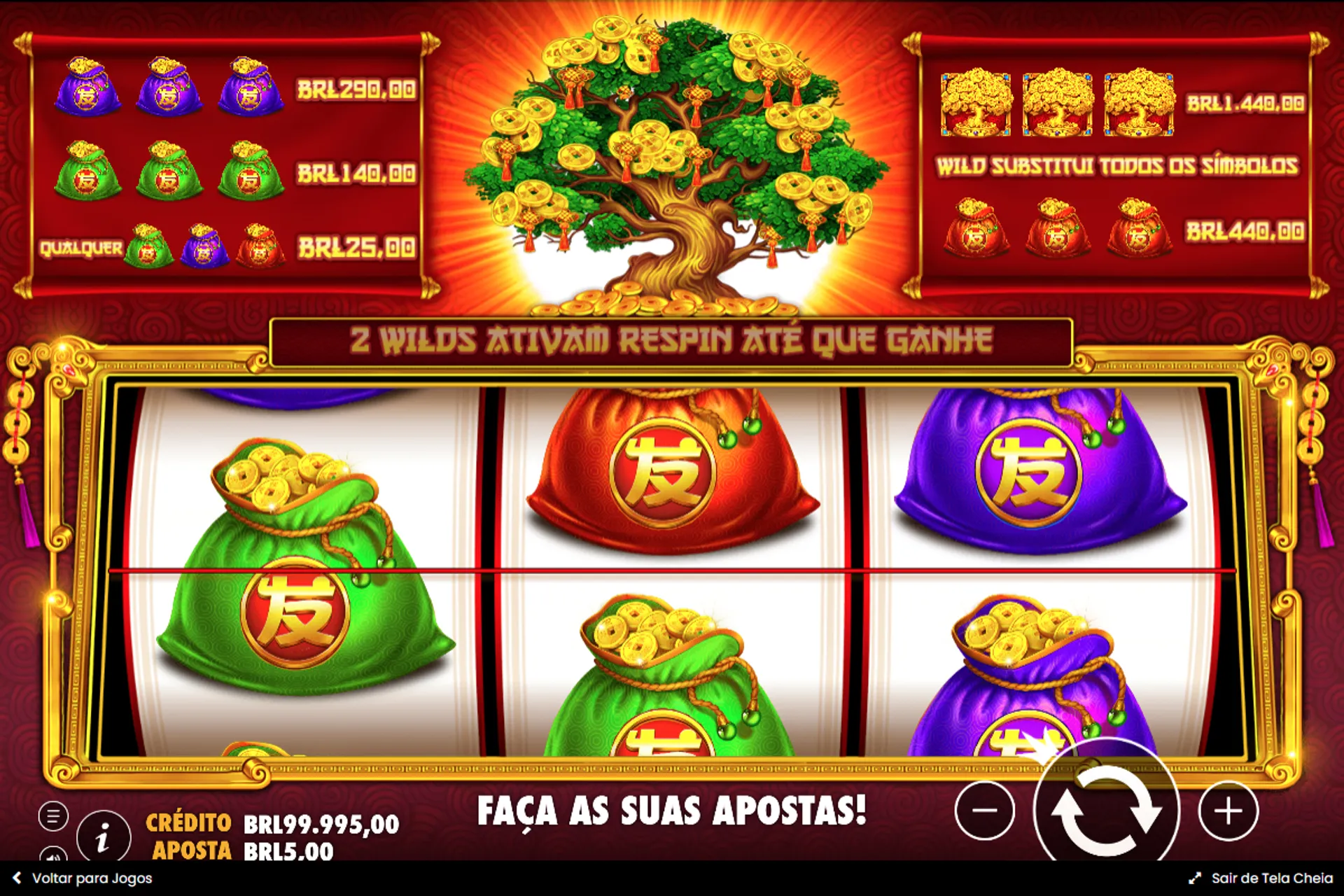 tree of riches, jogo de 5 centavos da pragmatic play