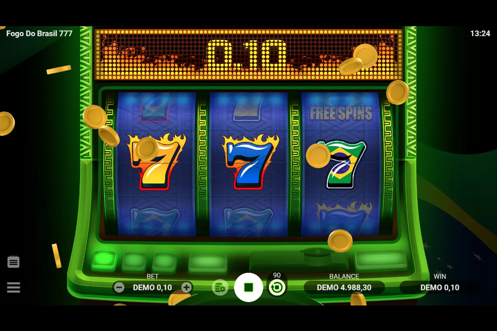 combinação vencedora variada no Fogo do Brasil 777