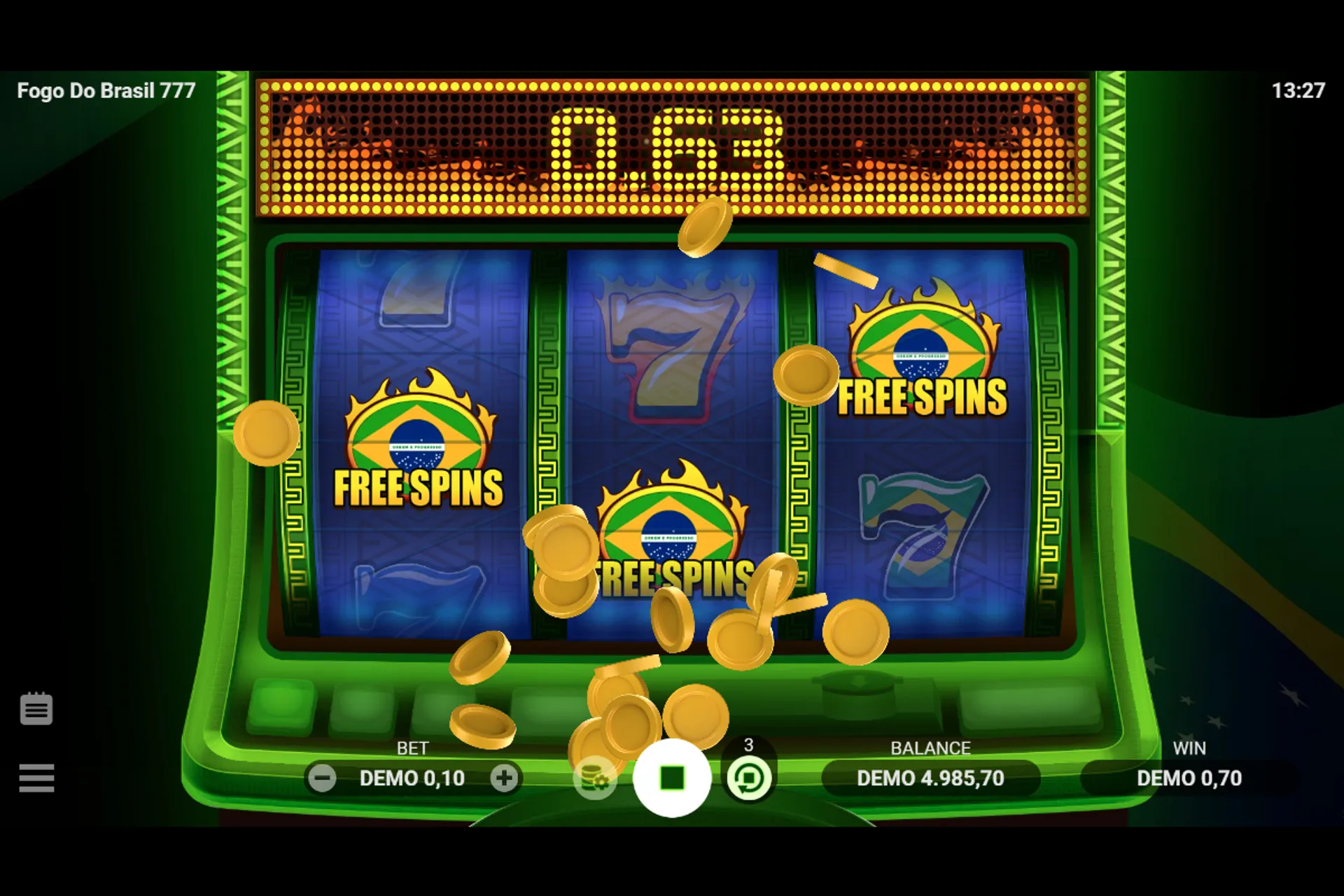 scatters no jogo Fogo do Brasil 777 demo
