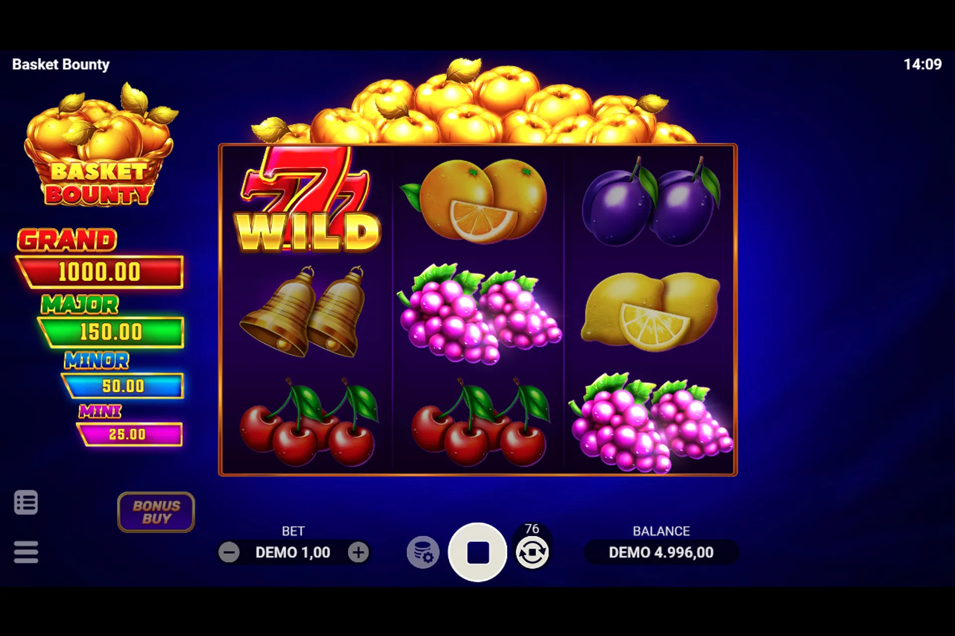 combinação com Wild no slot Basket Bounty