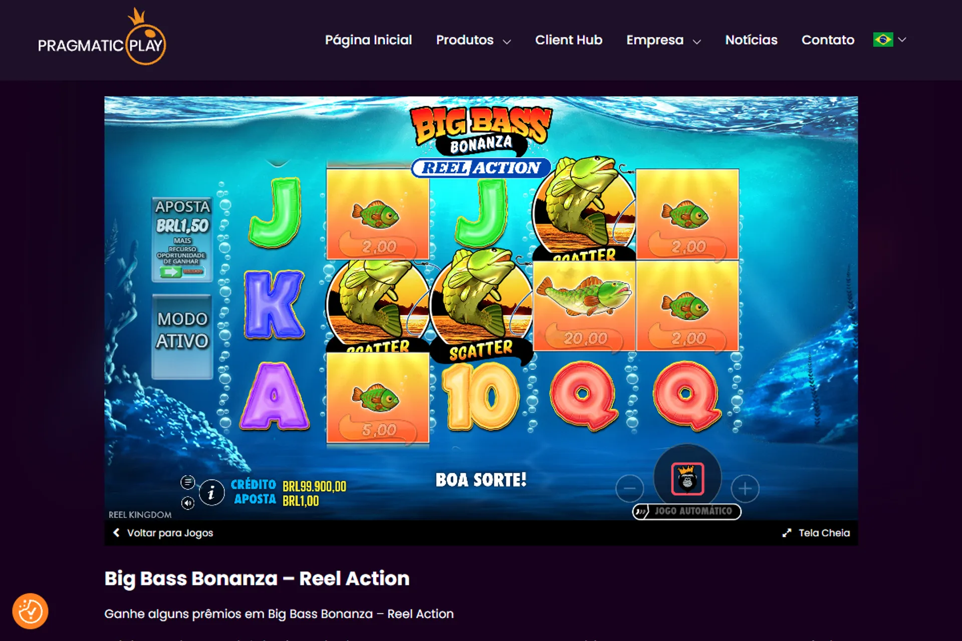combinação de scatters no Big Bass Bonanza Reel Action