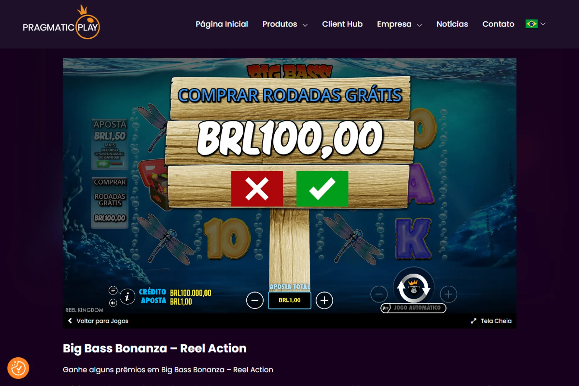 compra de bônus no slot Big Bass Bonanza Reel Action demo