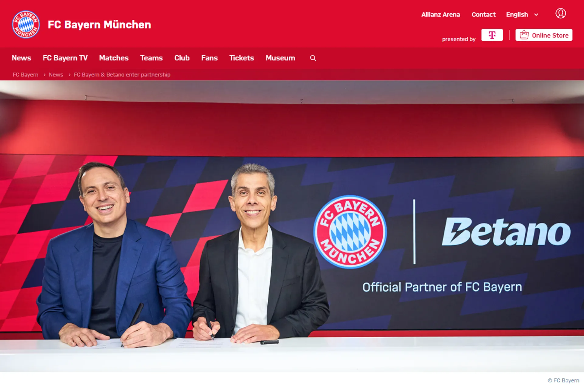 Patrocínio da Betano ao Bayern de Munique