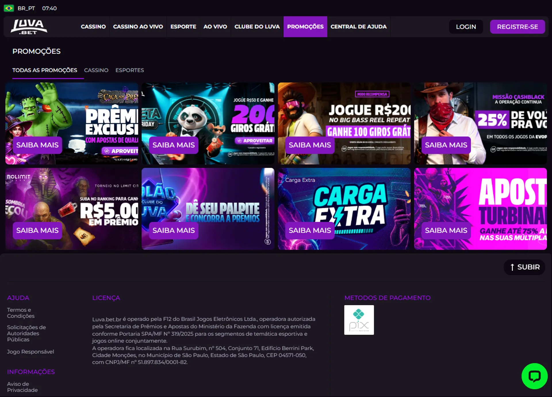 bônus de cassino Luva Bet