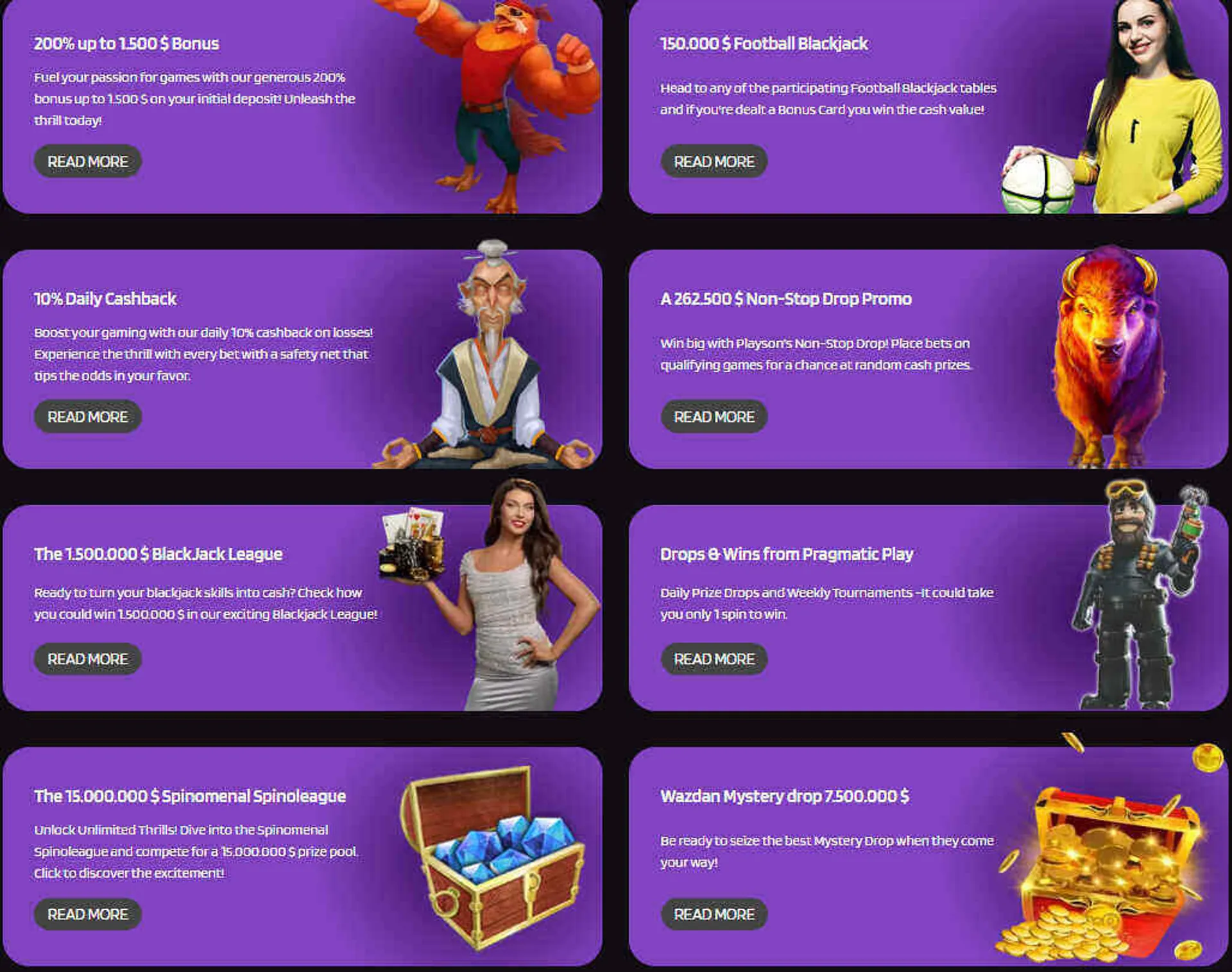 Bonus offers I found at Punterz Casino