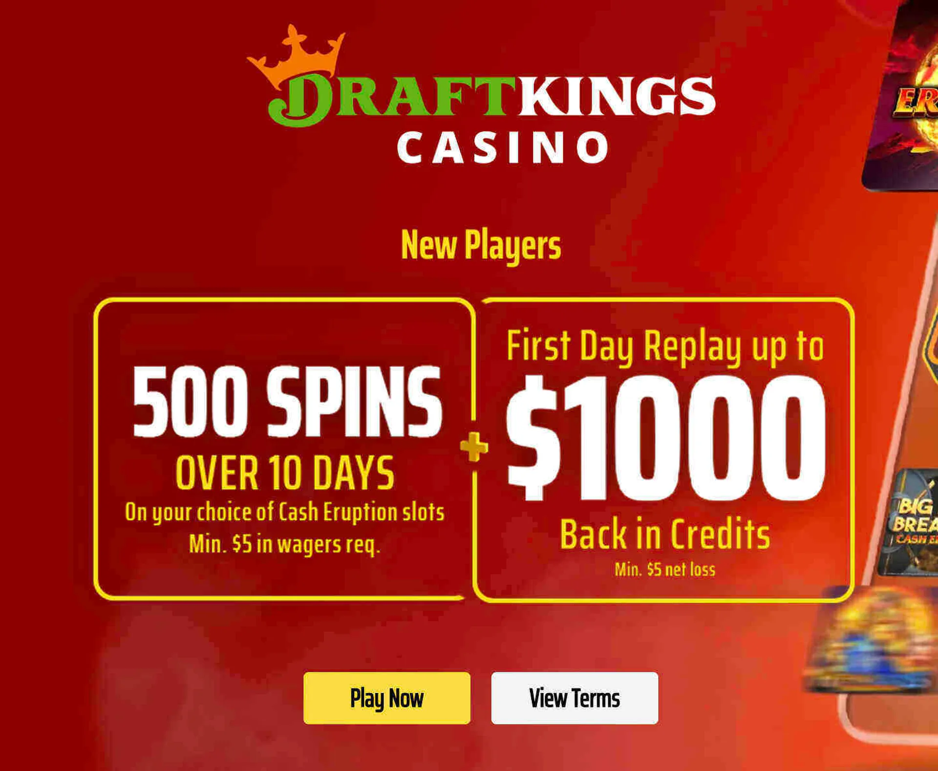 Welcome bonus at DraftKings casino