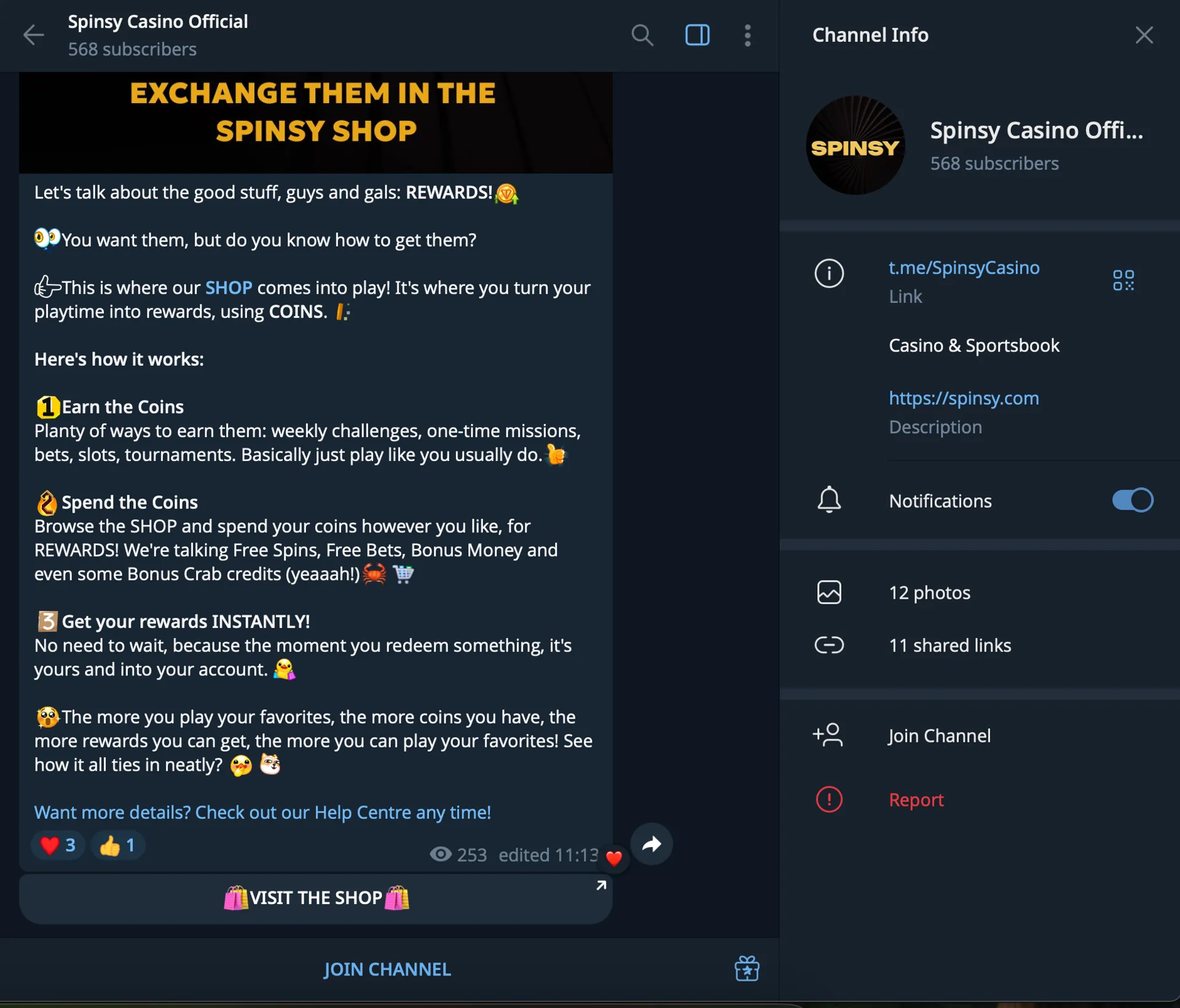 Spinsy on Telegram