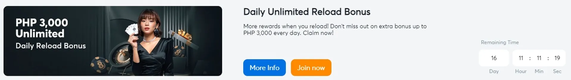 Daily unlimited reload bonus