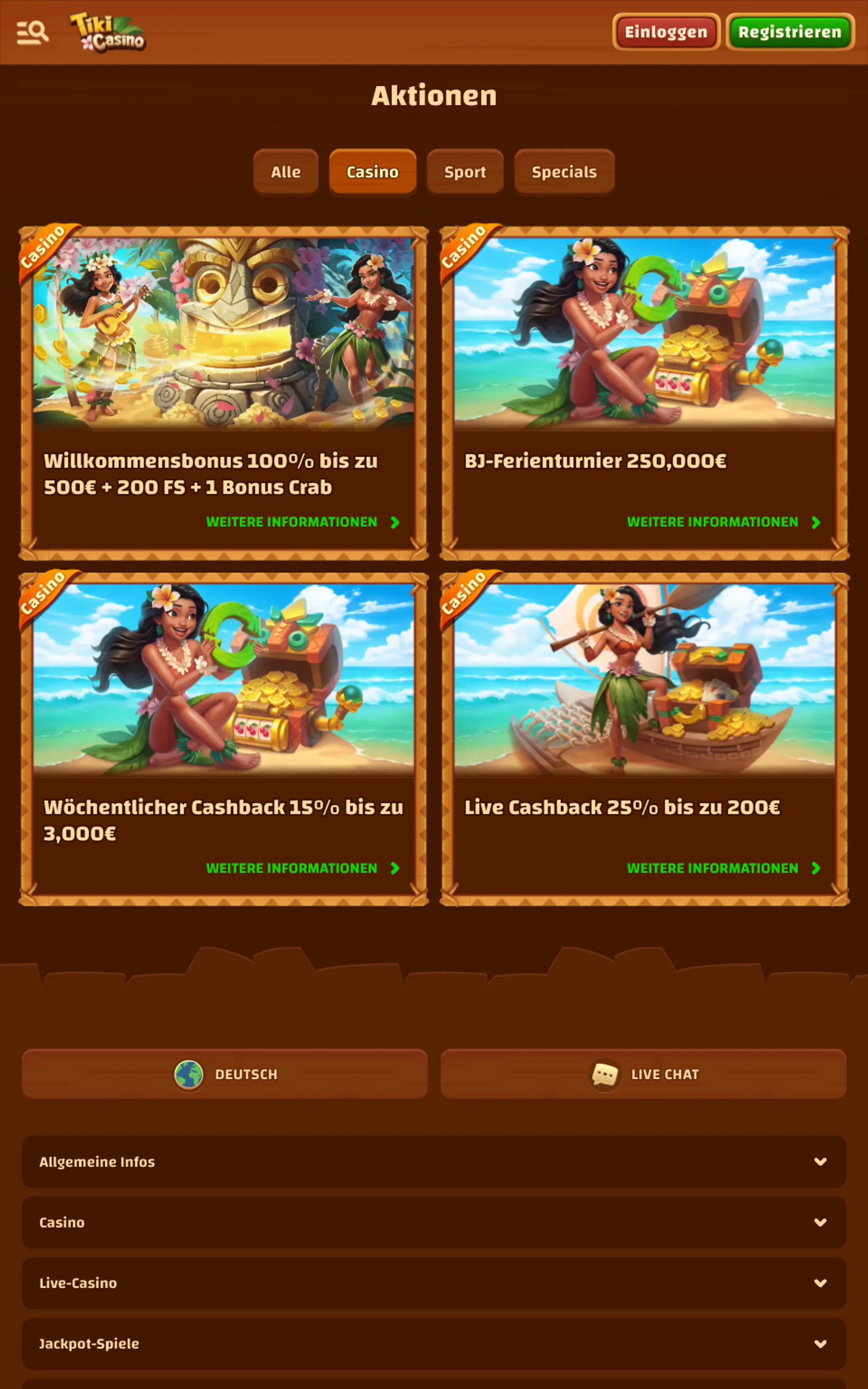 Tiki Casino Bonus