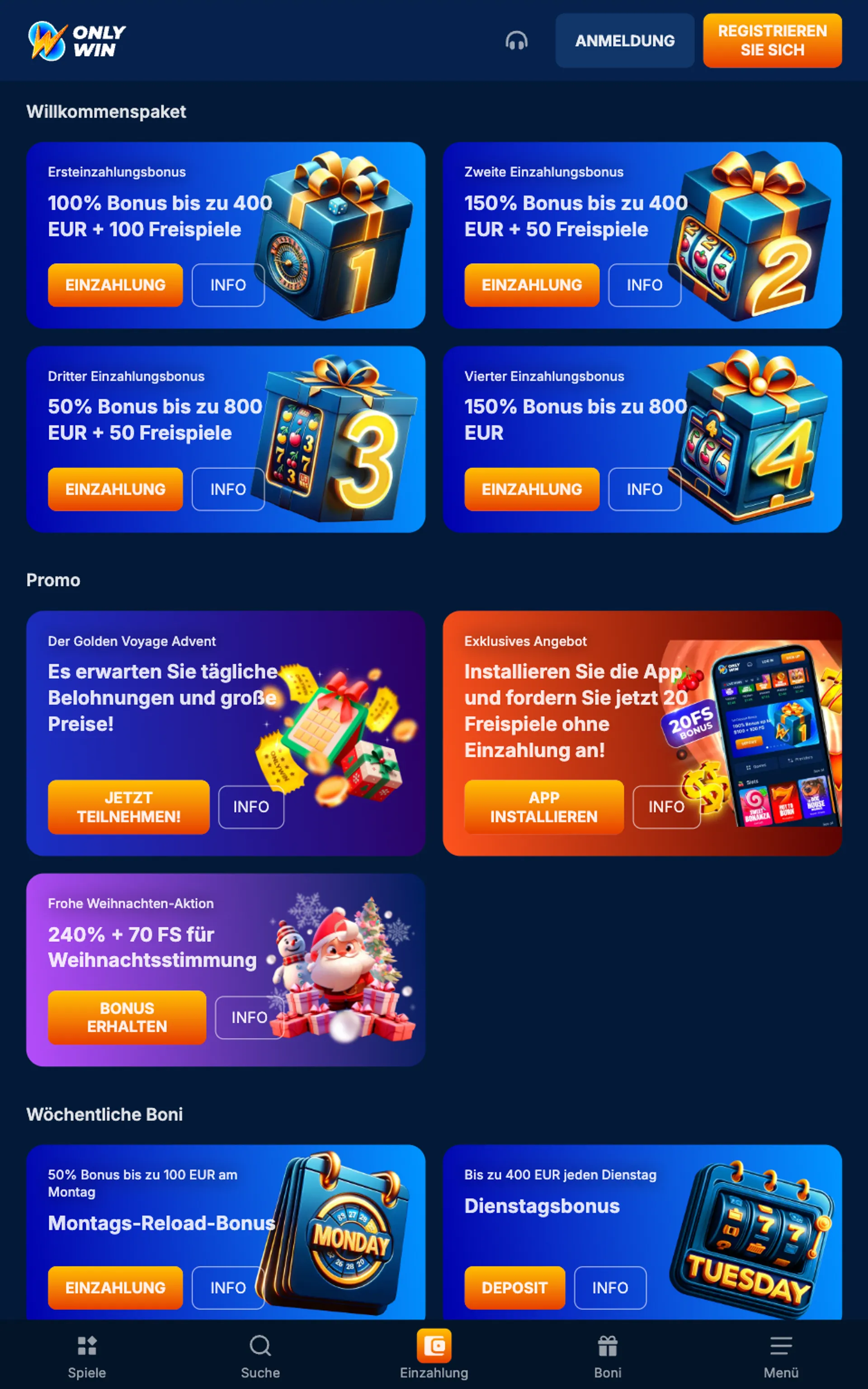 OnlyWin Casino Bonus