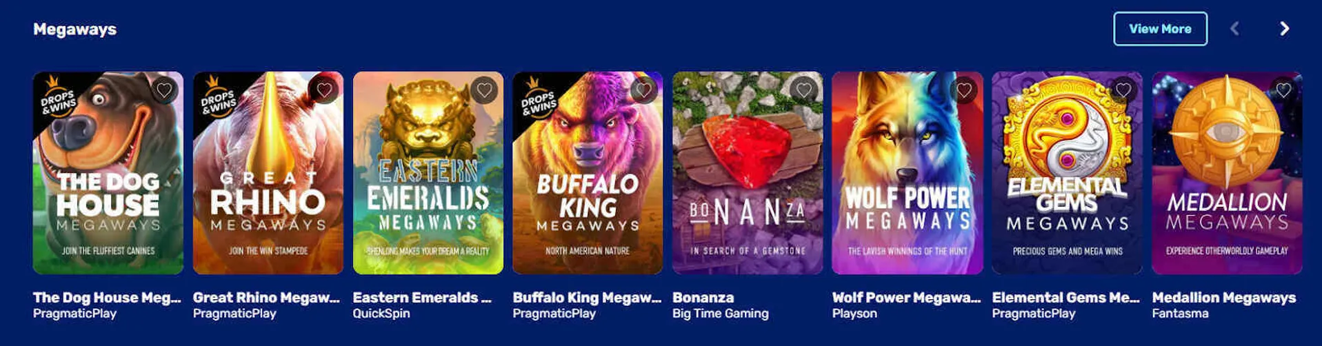 Popular Megaways slots at Kodabet